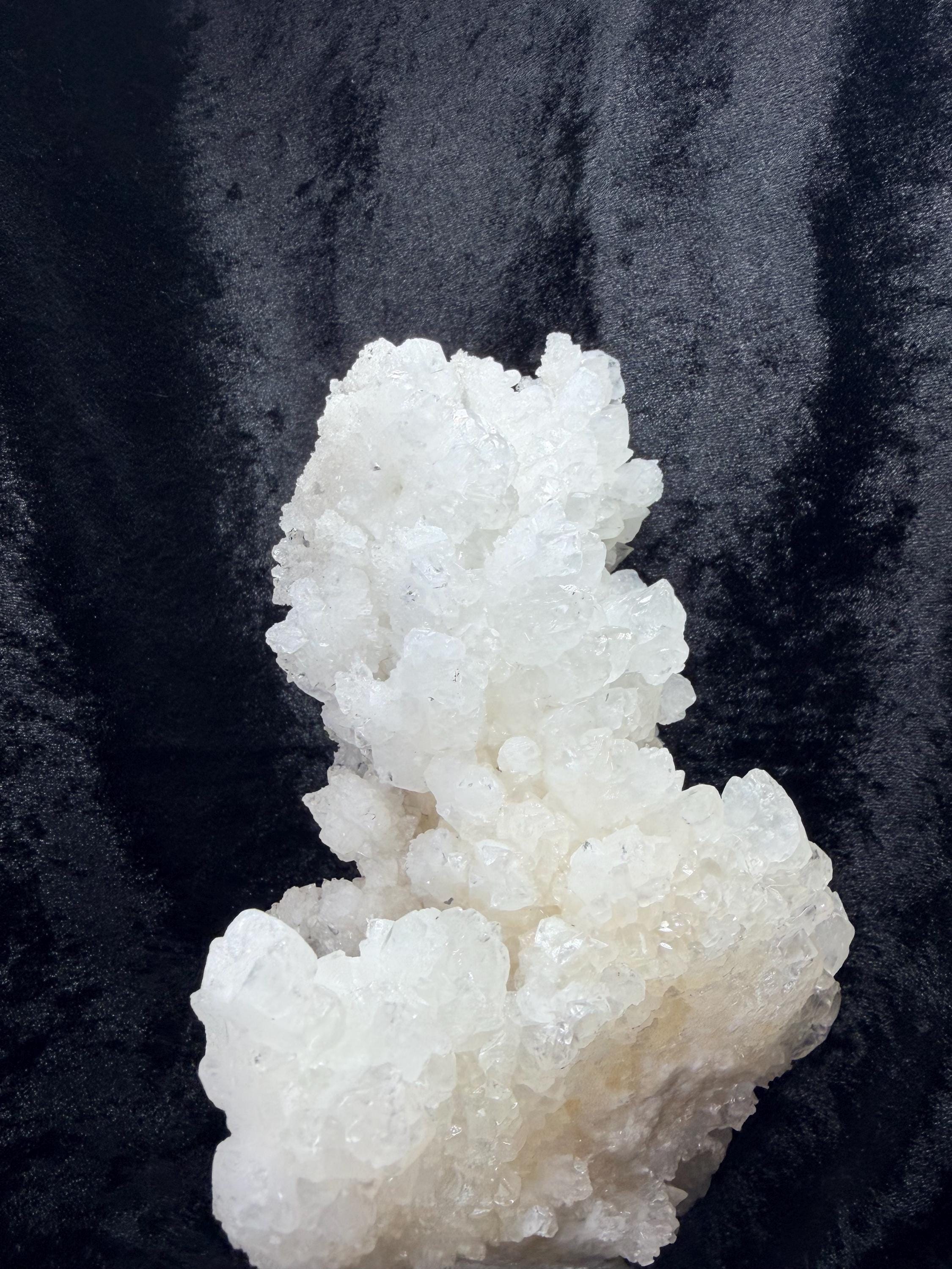 XL White Druse Aragonite Specimen, Sparkling Crystal Clusters