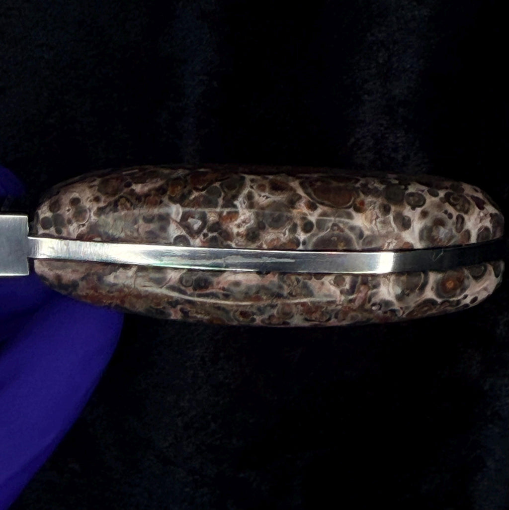 Custom Fixed-Blade Knife: Leopard Skin Jasper Handle, Stainless Steel Blade