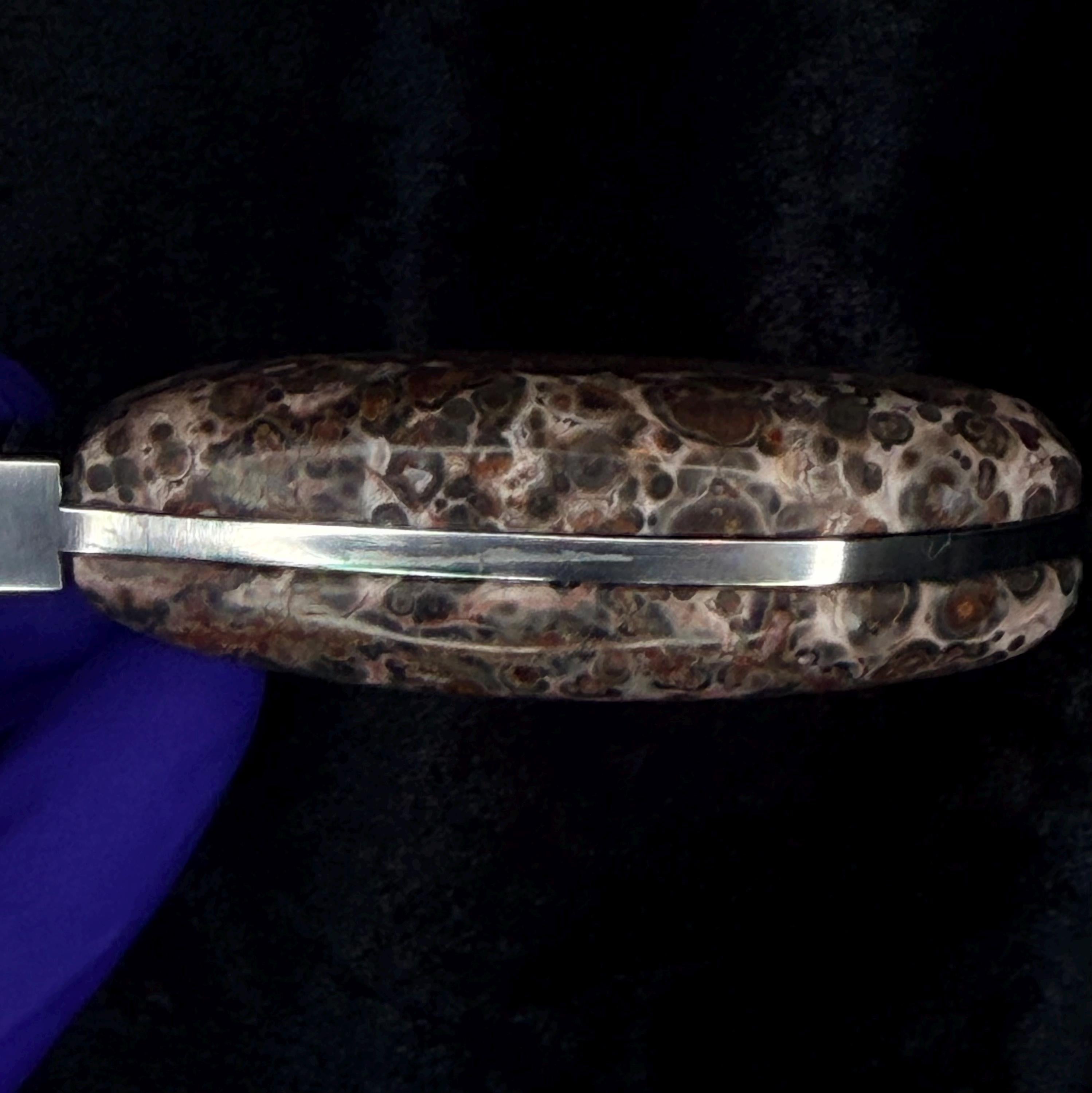 Custom Fixed-Blade Knife: Leopard Skin Jasper Handle, Stainless Steel Blade