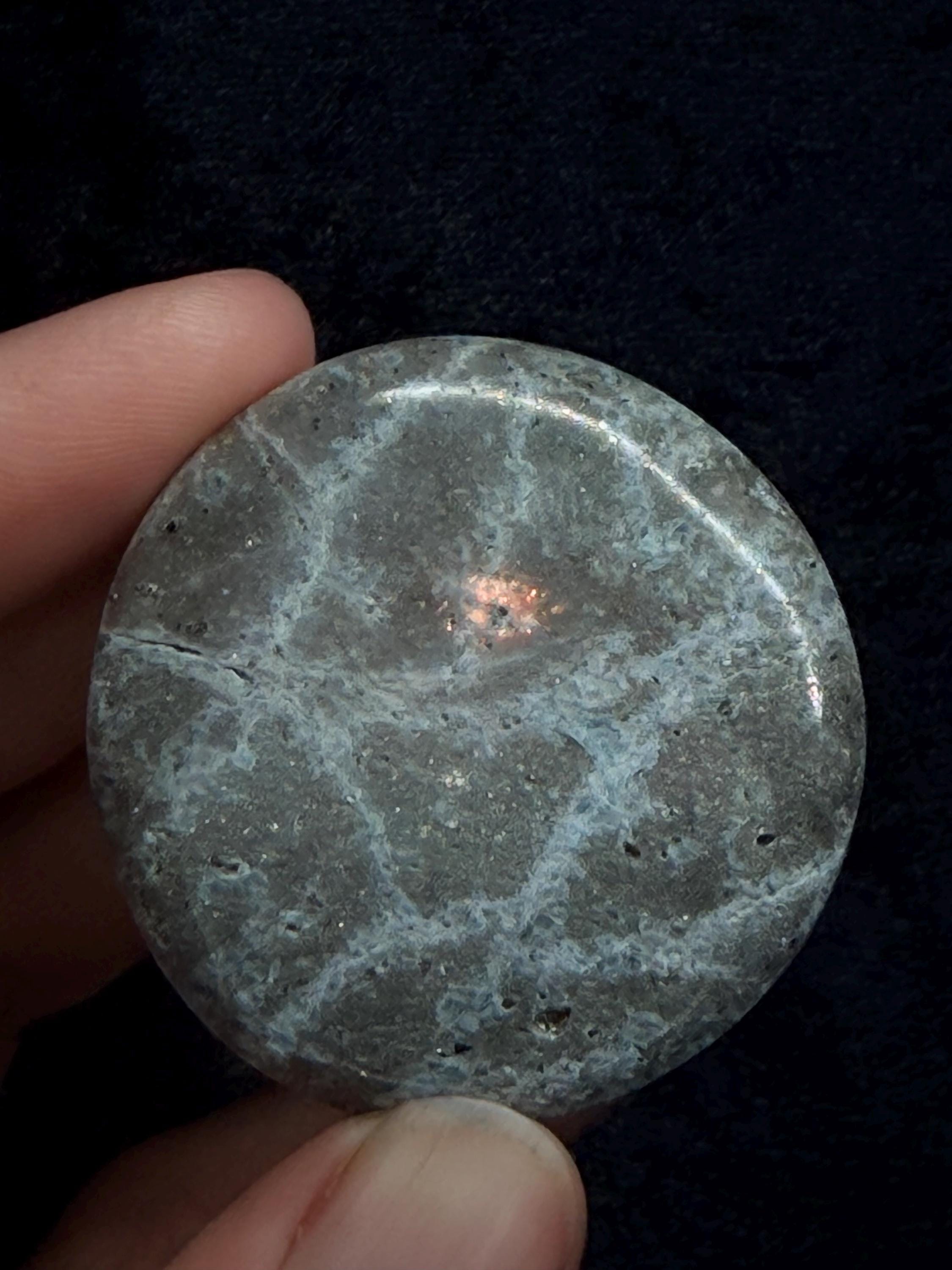 Blue Kyanite with Pyrite pop socket