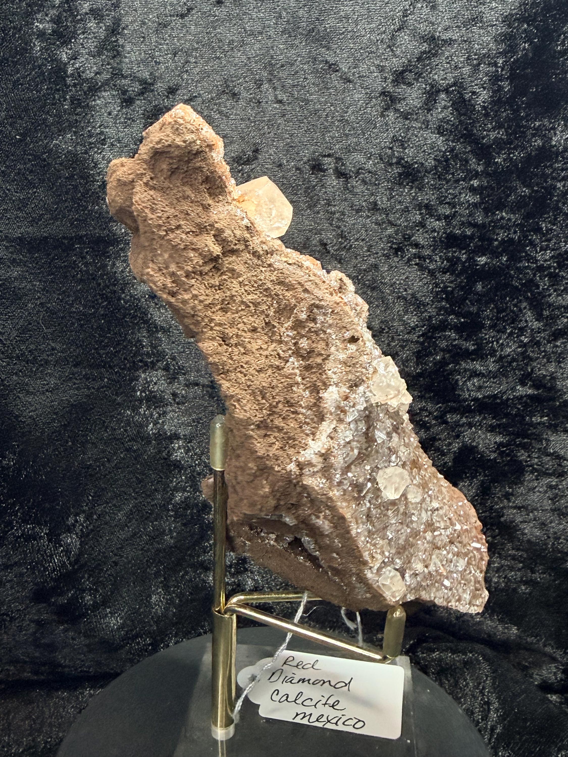 Red diamond calcite from Mexico
