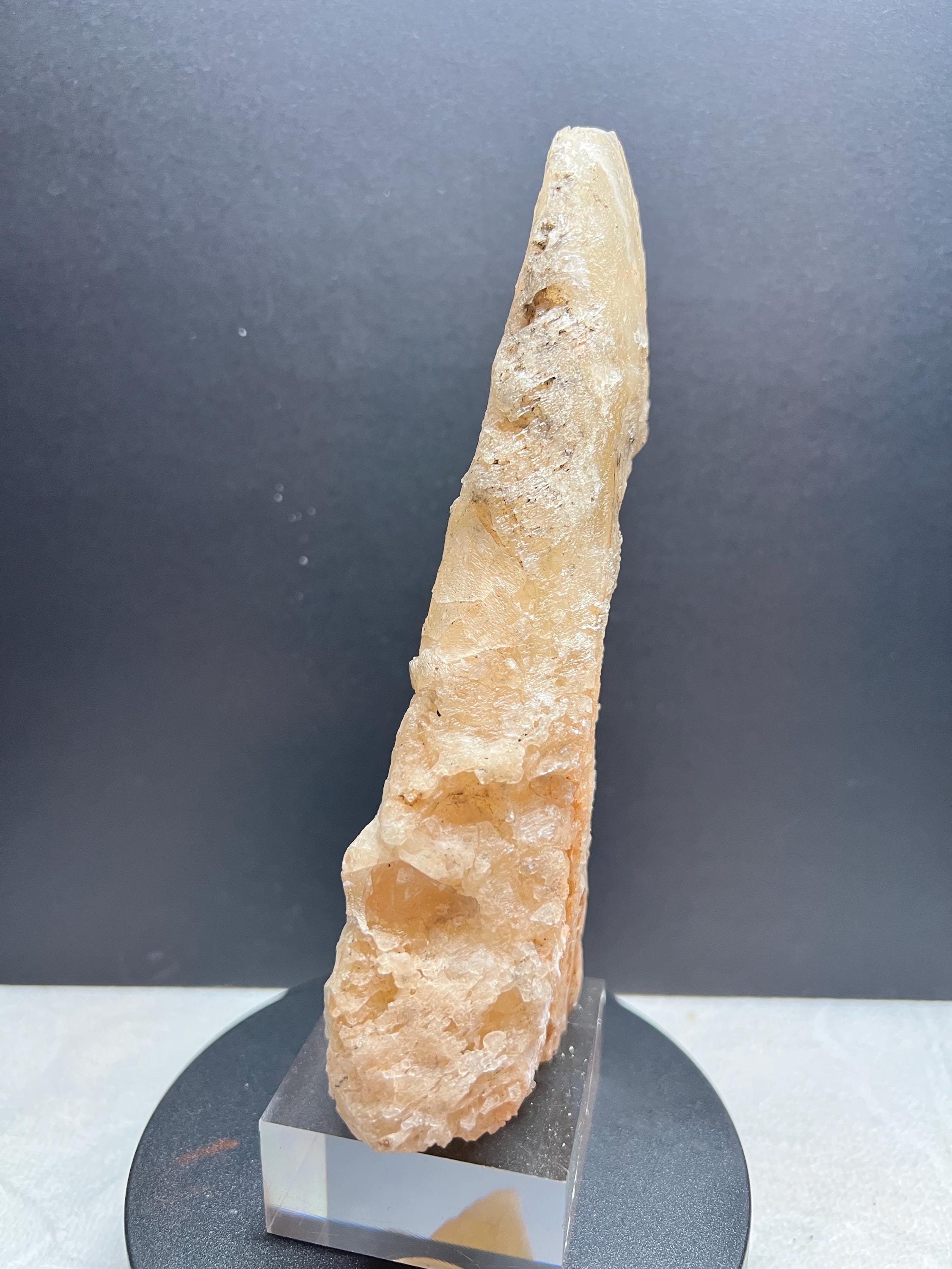 Calcite Stalactite Crystal, Phosphorescent Mineral Specimen