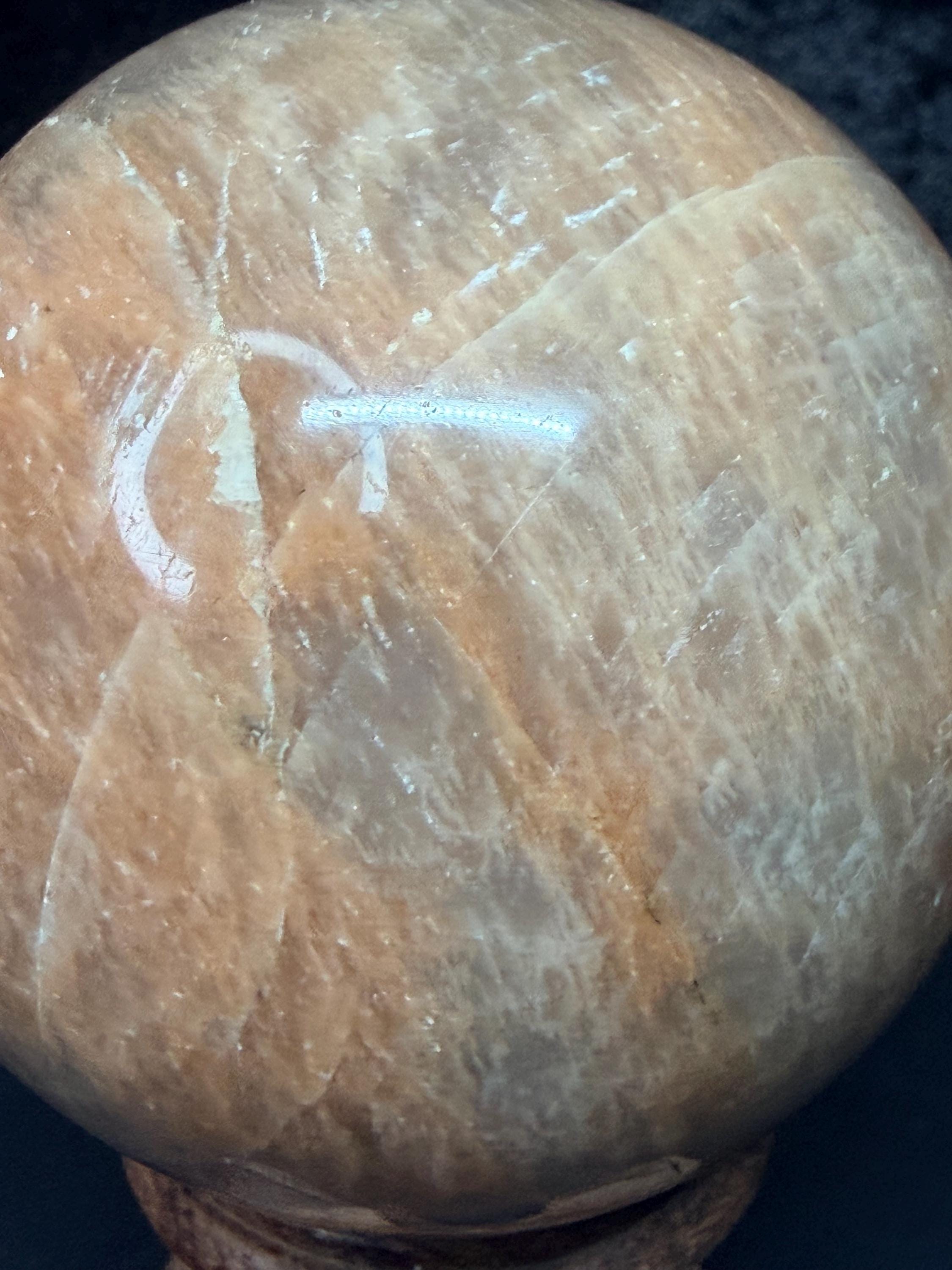 Flashy Peach Moonstone Sphere