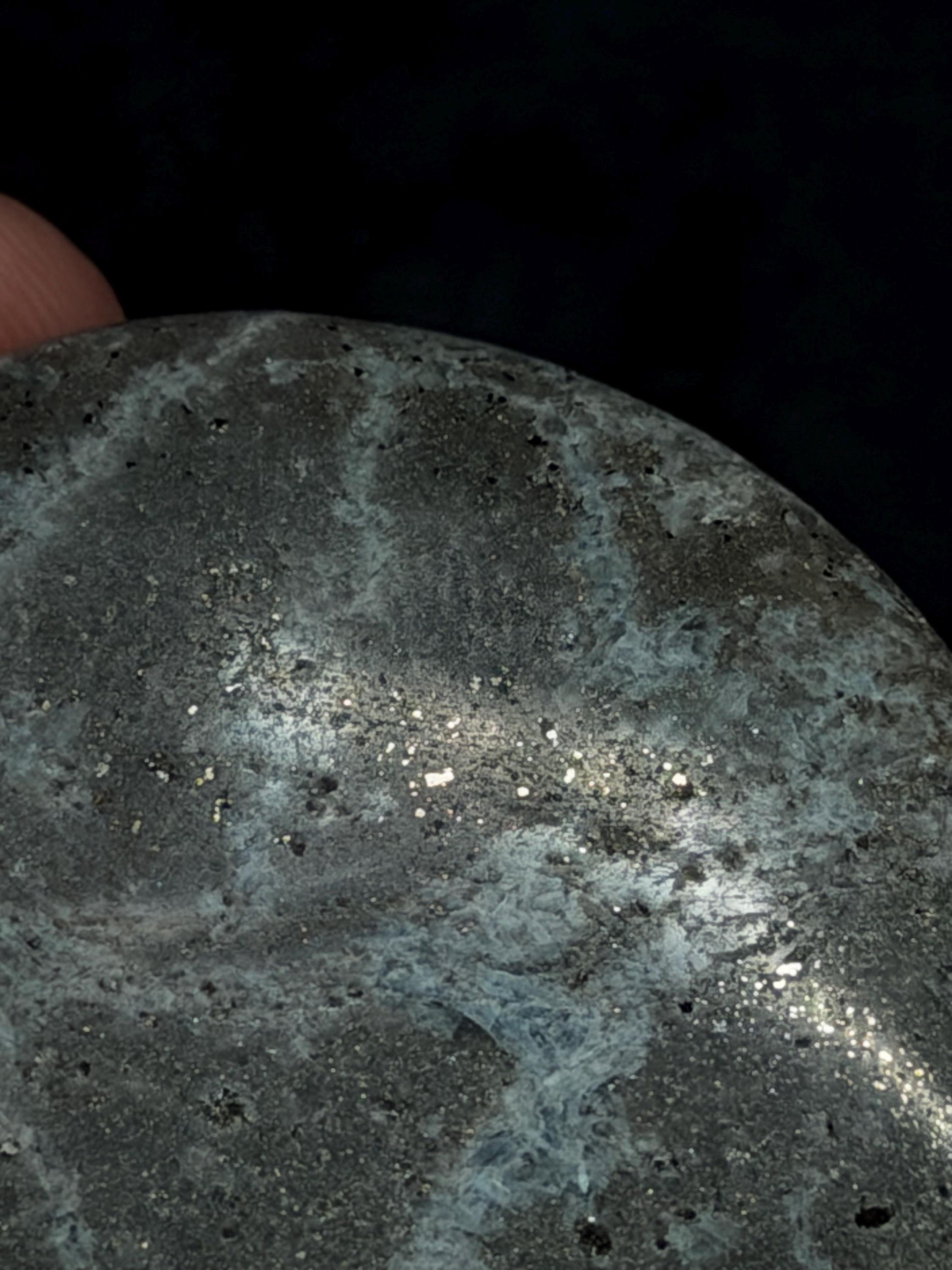 Blue Kyanite with Pyrite pop socket