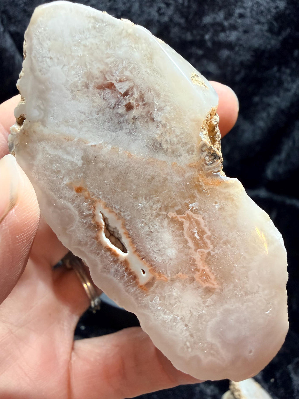Polished Kentucky Agate / Chalcedony Nodule Matched Pair – Druzy Quartz Cavities