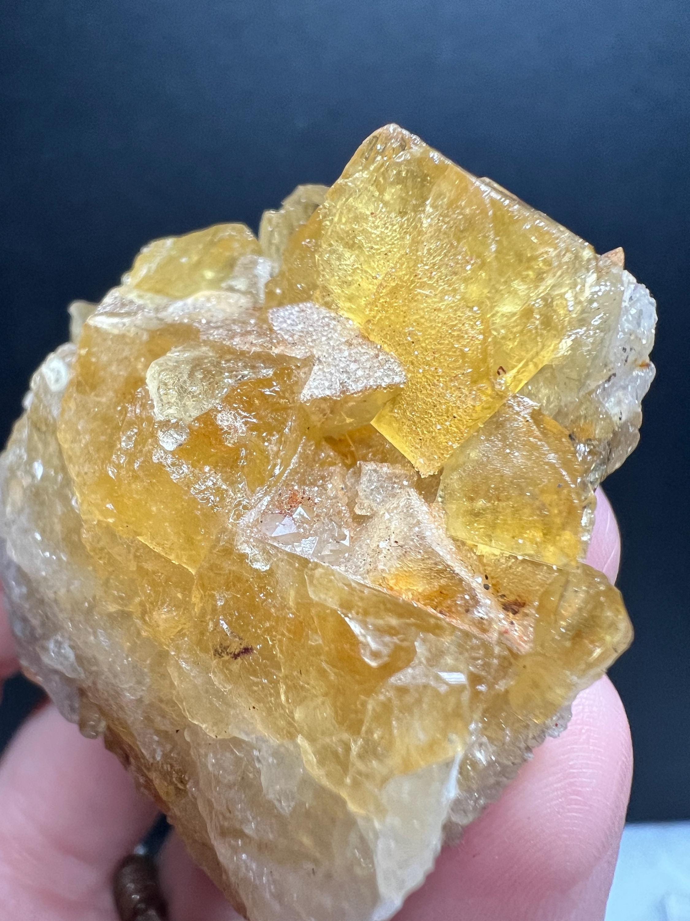 Three piece Yellow Cubic Fluorite lot.