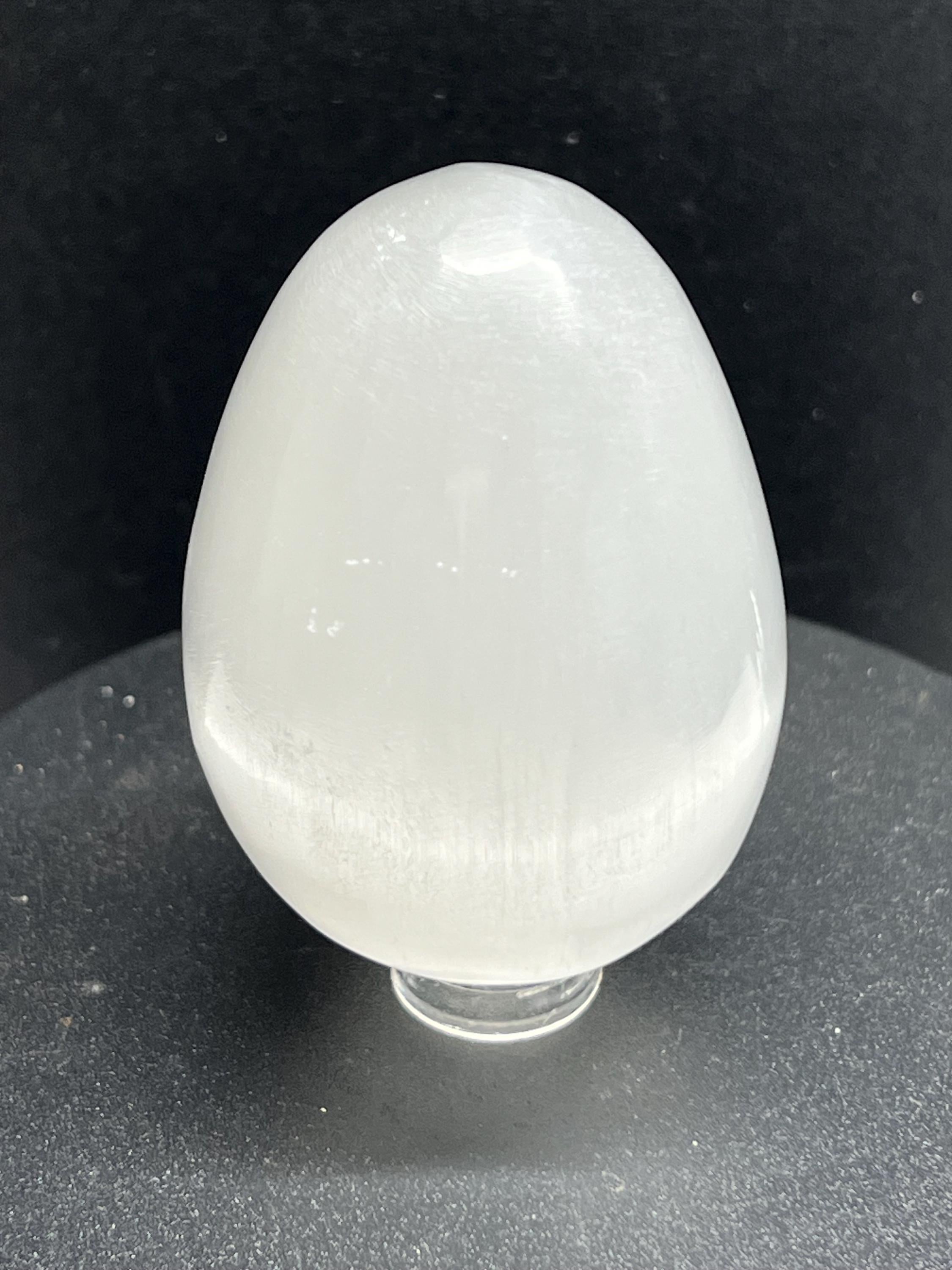 Selenite Crystal Egg: Polished Gypsum Mineral