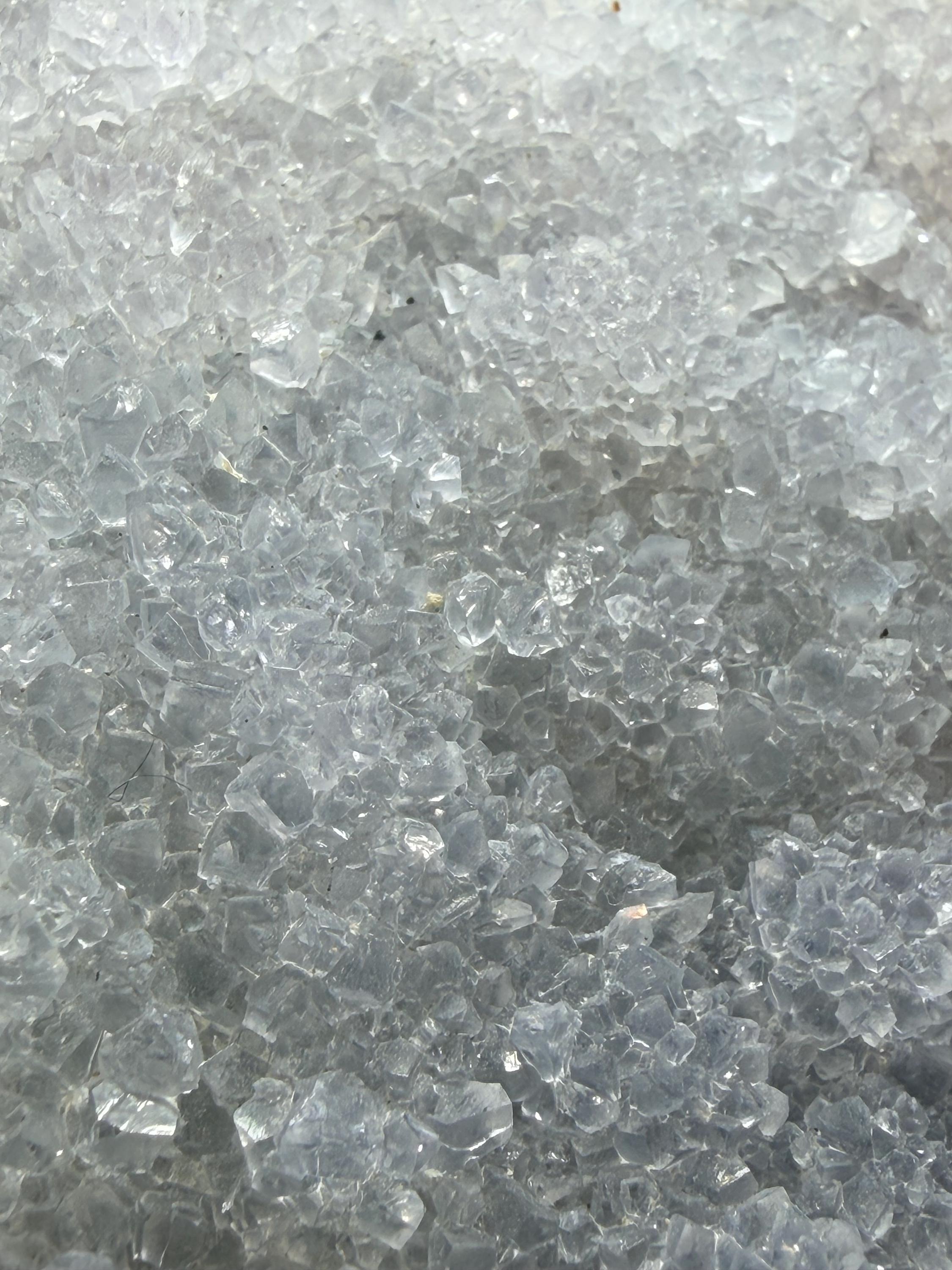 Polished Lavender Chalcedony Crystal Druze Plate