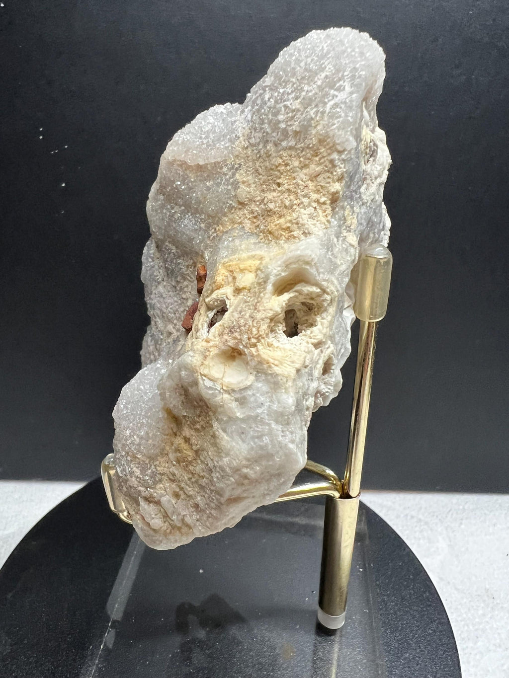 Missouri quartz crystal Druze cluster on lace agate.