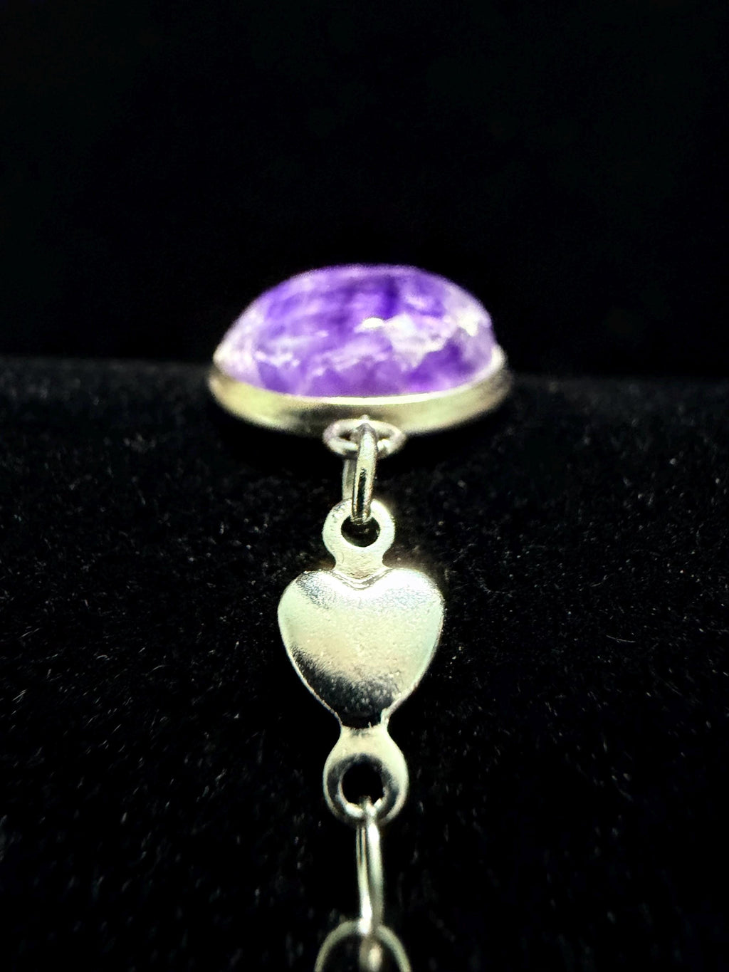 Purple Fluorite heart bracelet