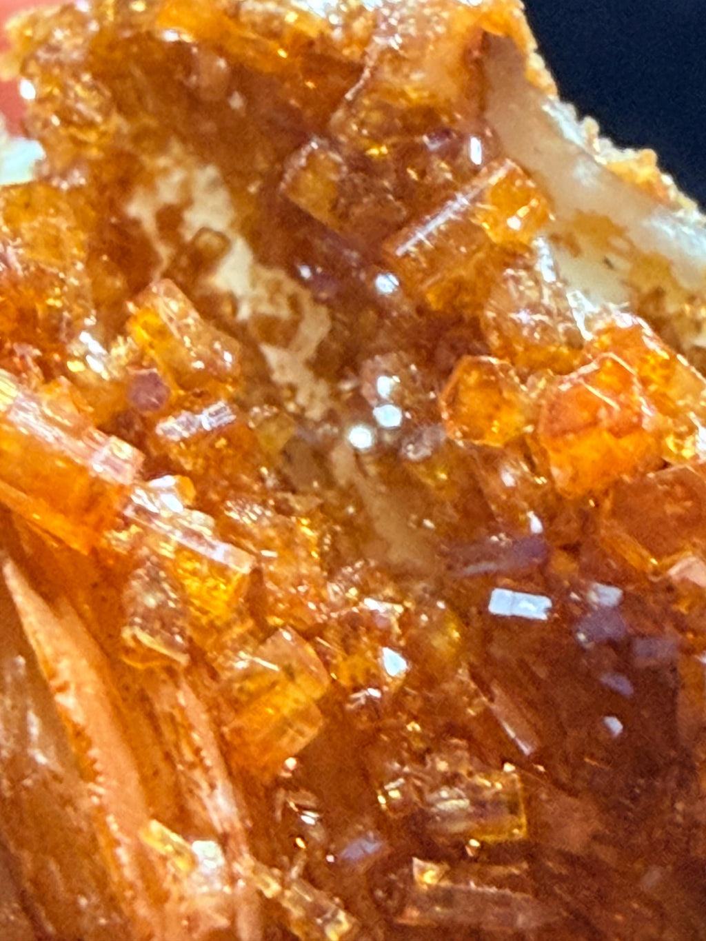 Vanadinite on Barite from Morocco