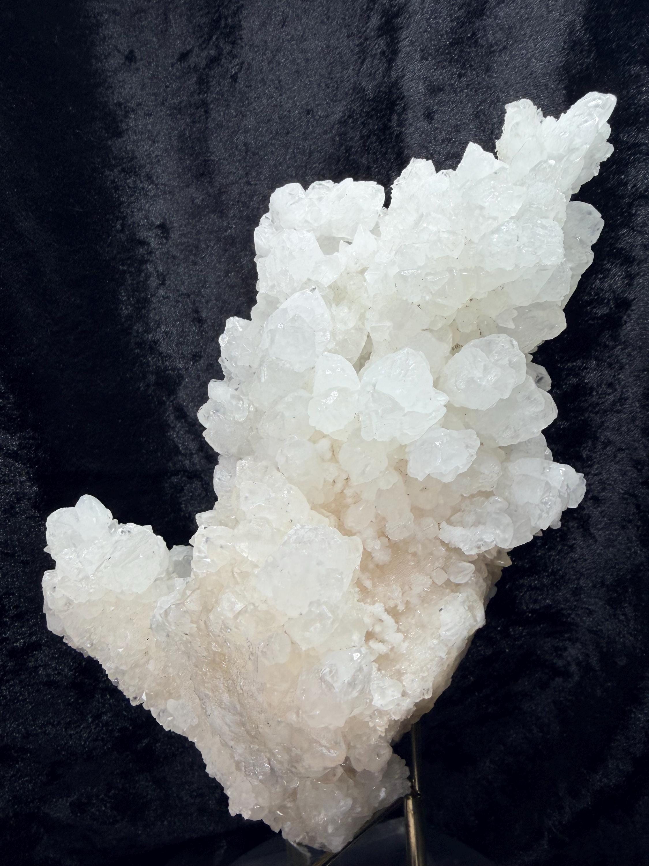 XL White Druse Aragonite Specimen, Sparkling Crystal Clusters
