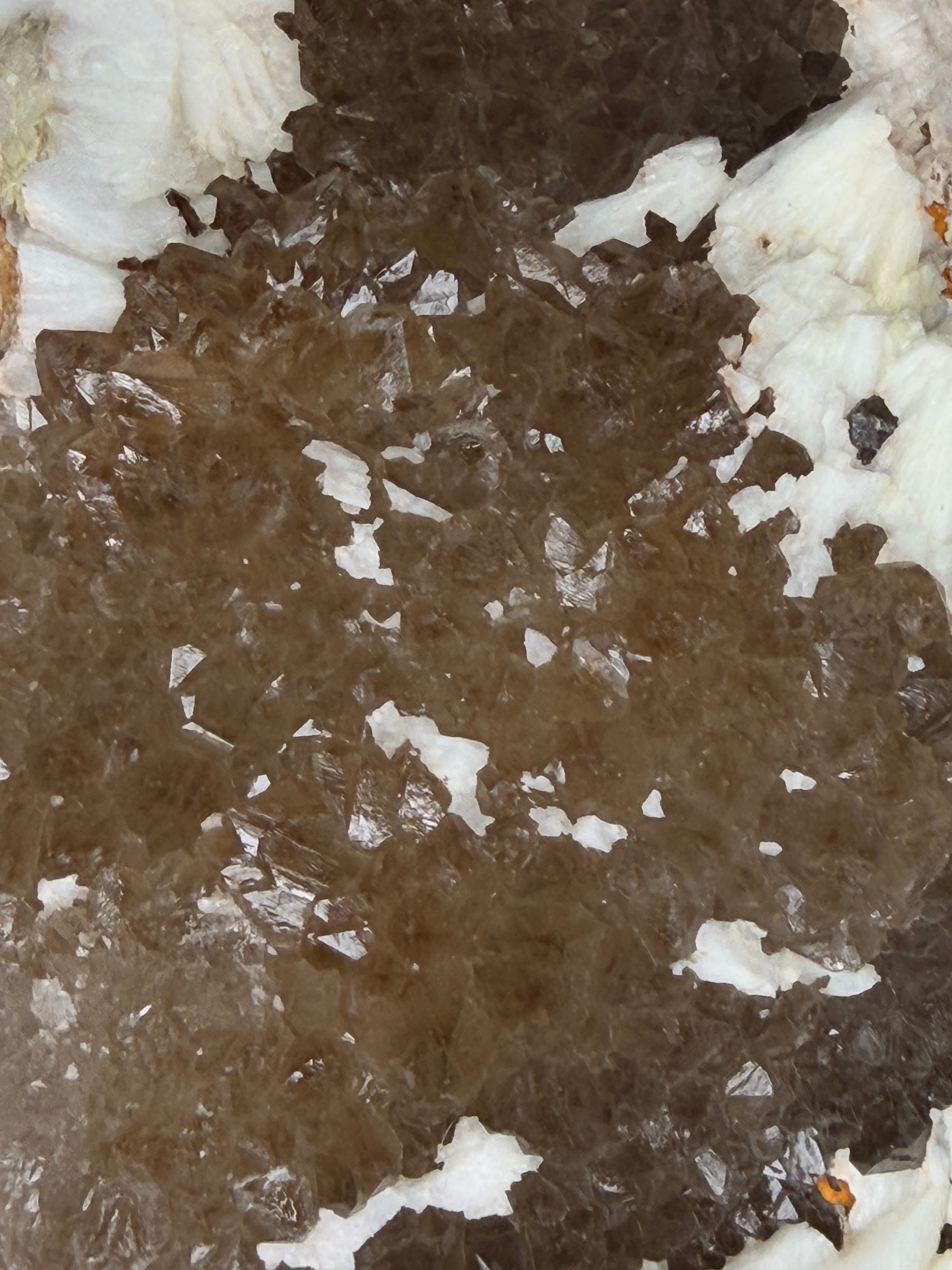 Perfect smoky quartz points on Missouri lace agate withBarite