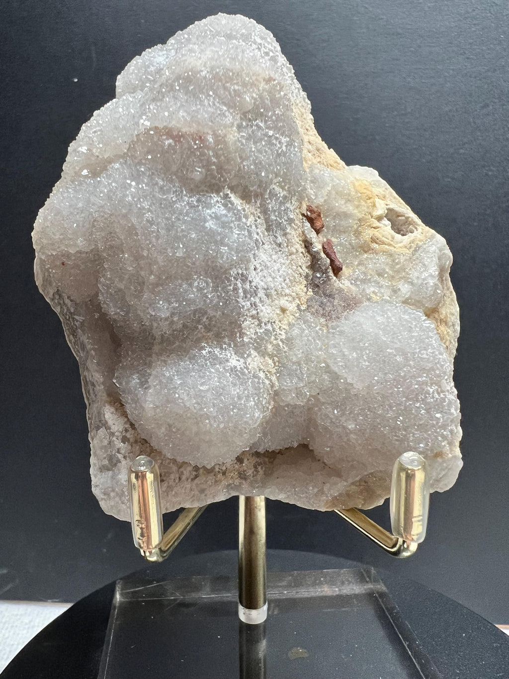 Missouri quartz crystal Druze cluster on lace agate.
