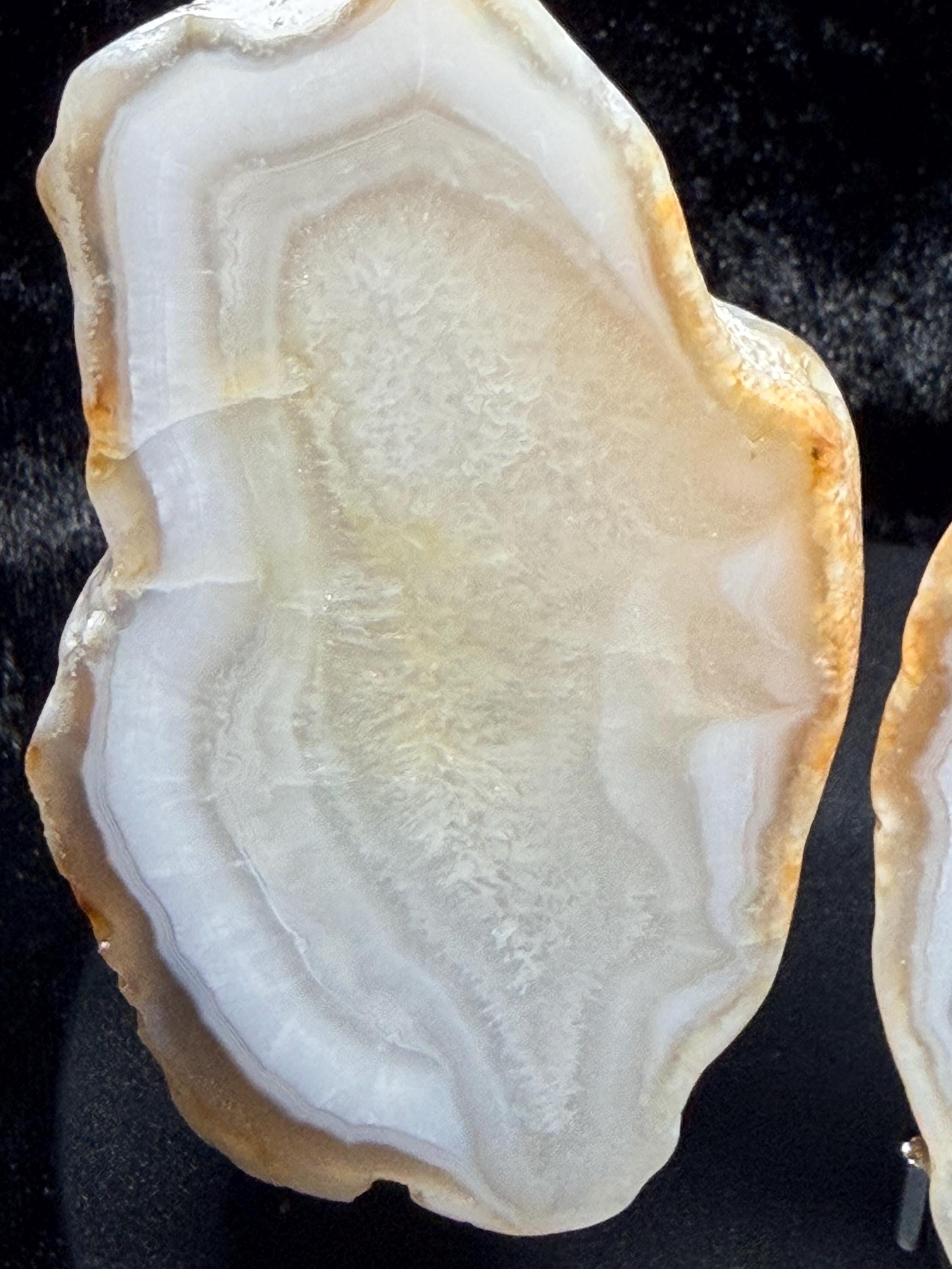 Polished White Agate, matching halves