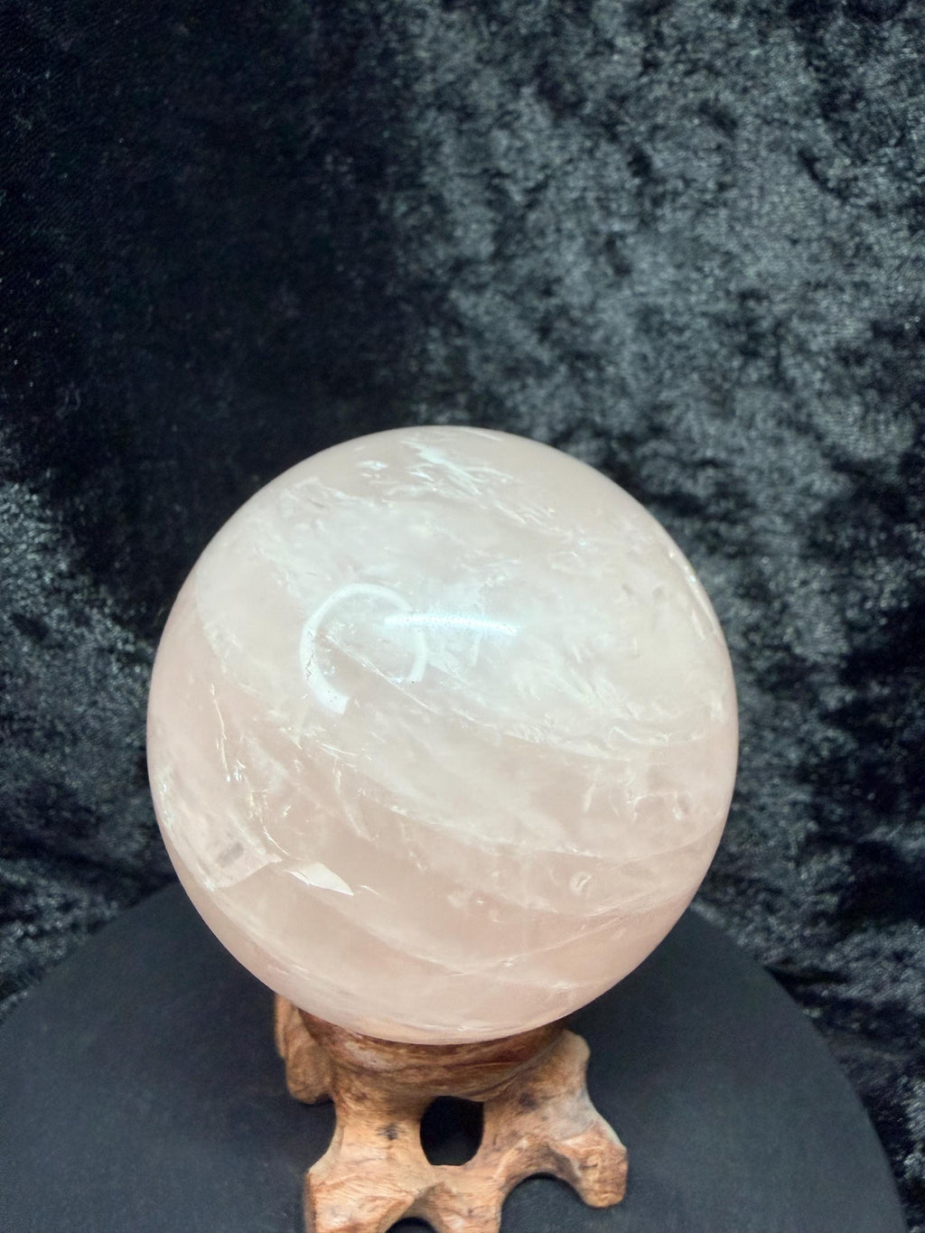 Stunning Rose Quartz Sphere with Vibrant Rainbow Flashes