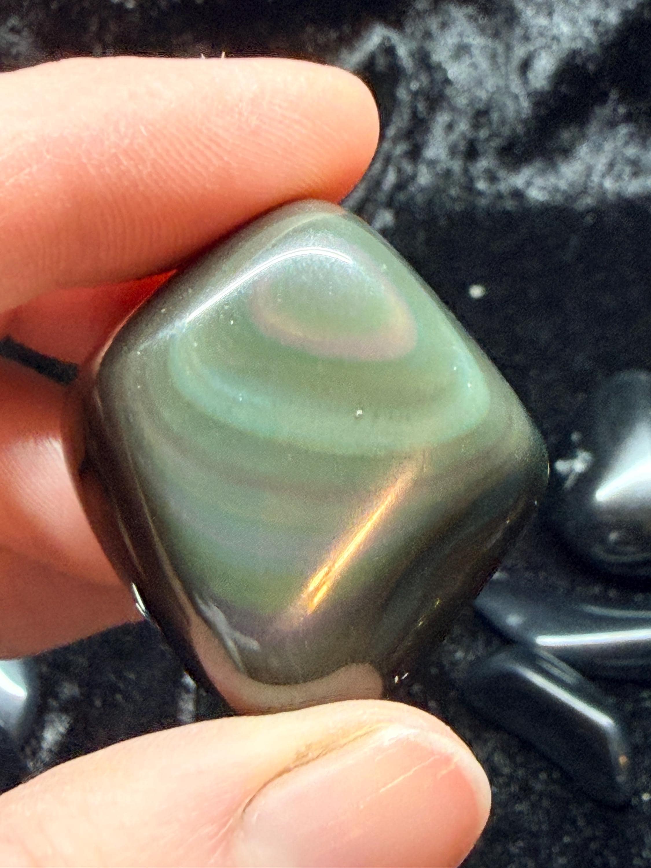 Tumbled Rainbow Obsidian - Polished Volcanic Gemstone
