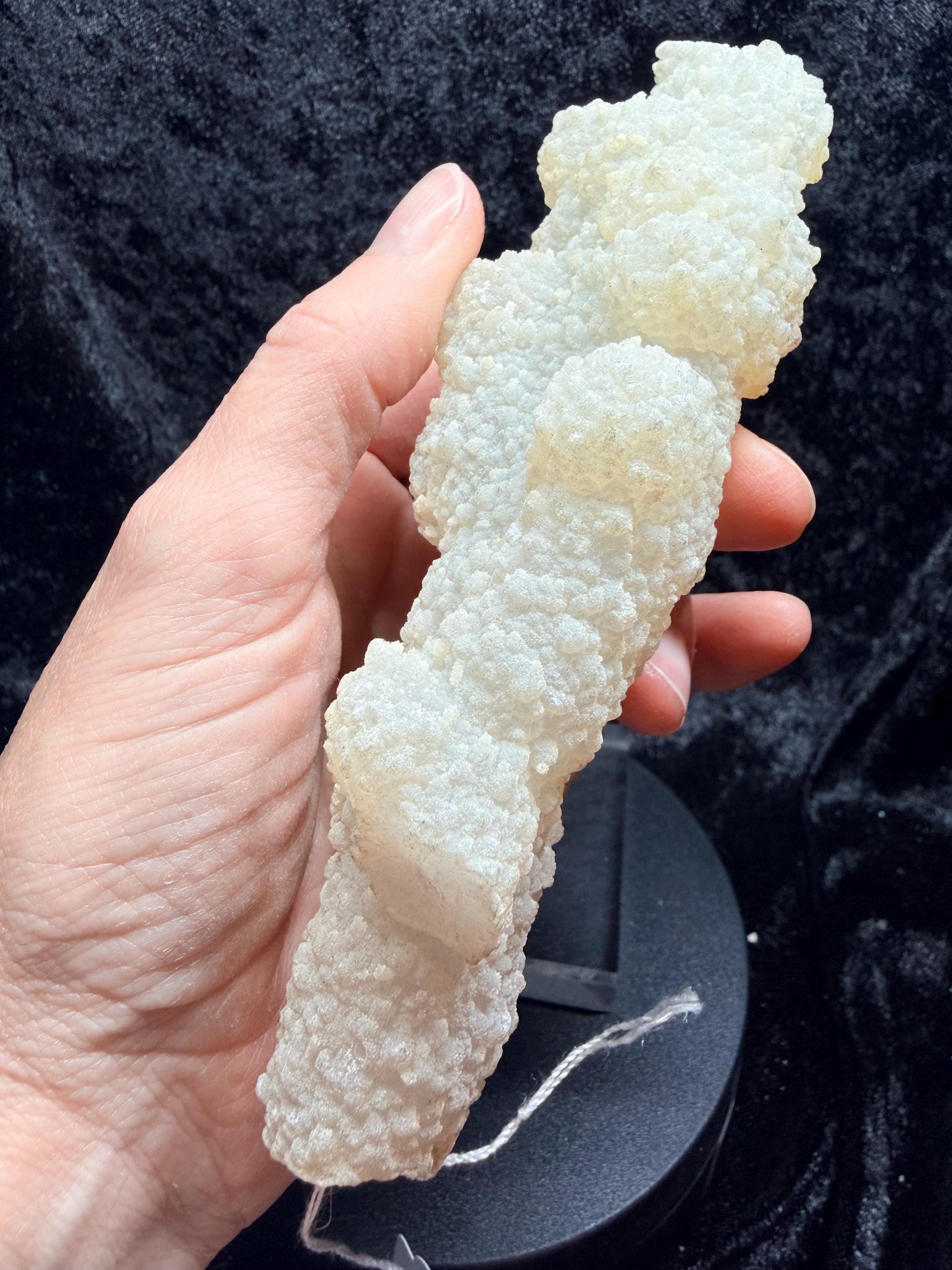 Chalcedony Coral Stalactite: Druzy UV Reactive Crystal