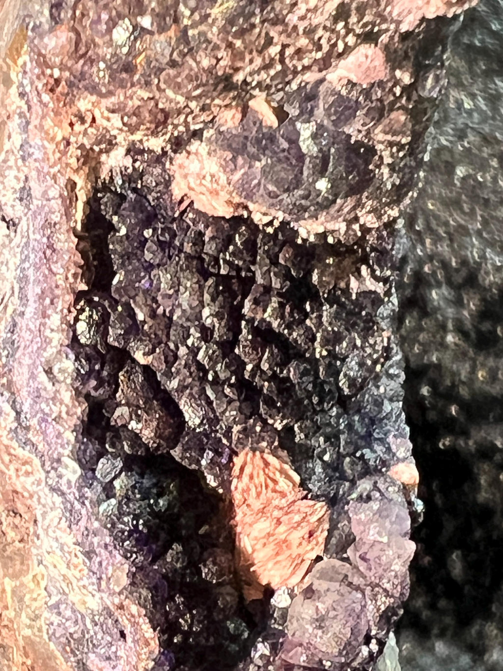 Purple and Yellow Fluorite with Kutnohorite