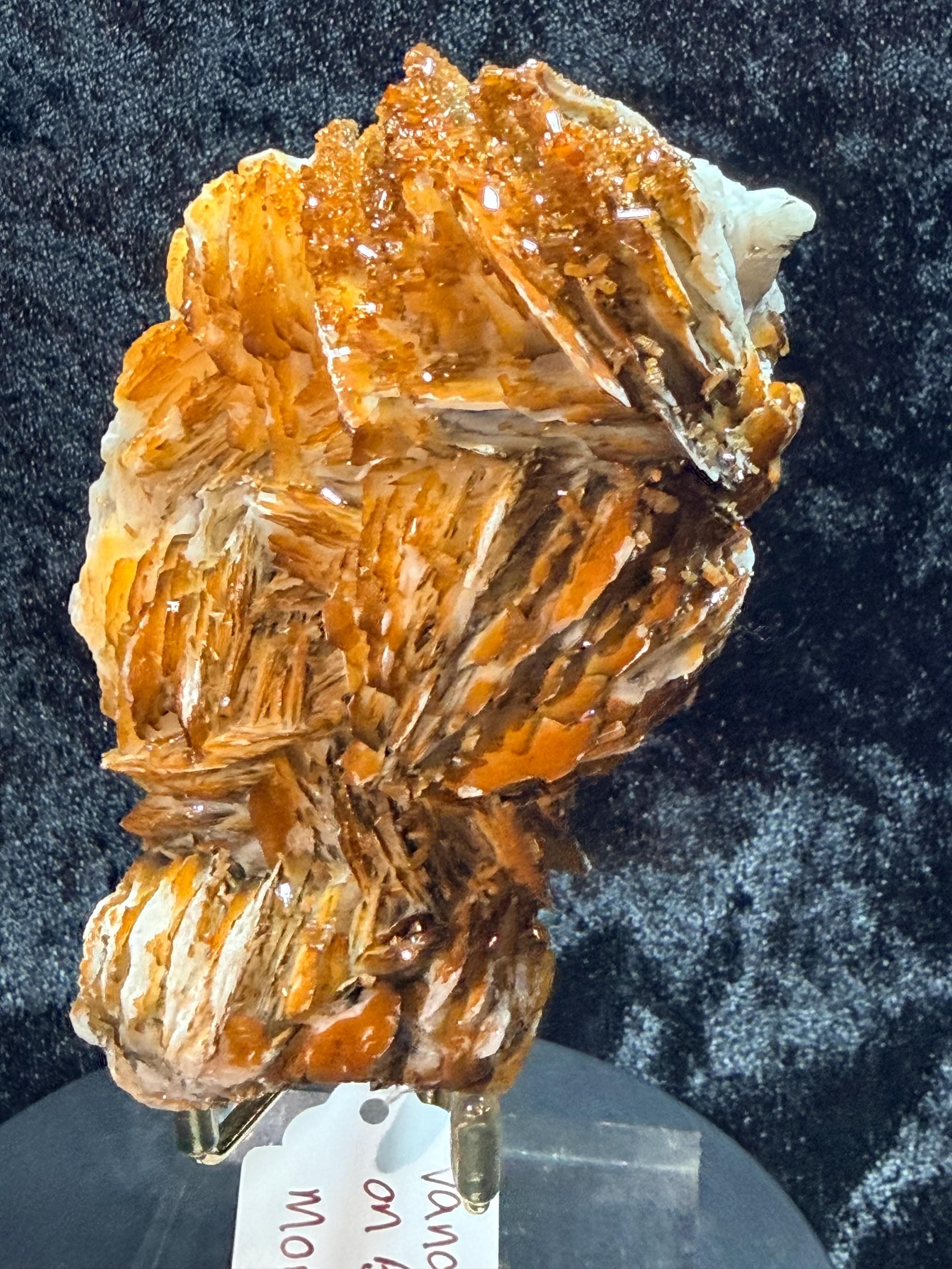 Vanadinite on Barite from Morocco