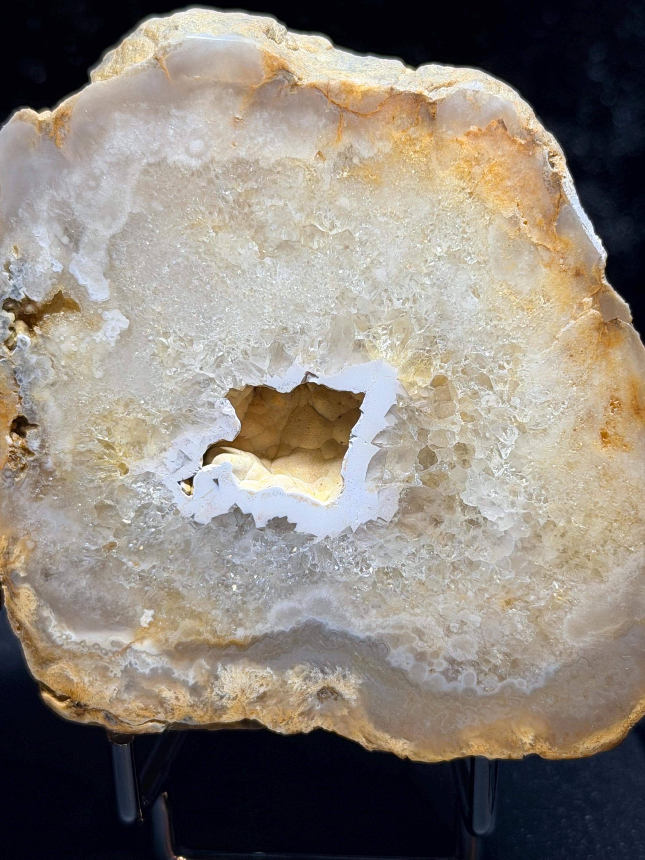 Polished Kentucky Agate / Chalcedony Nodule Pair – Druzy Quartz Cavities