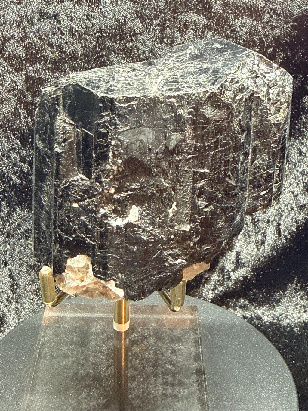 Terminated Black Tourmaline with quartz from Brazil
