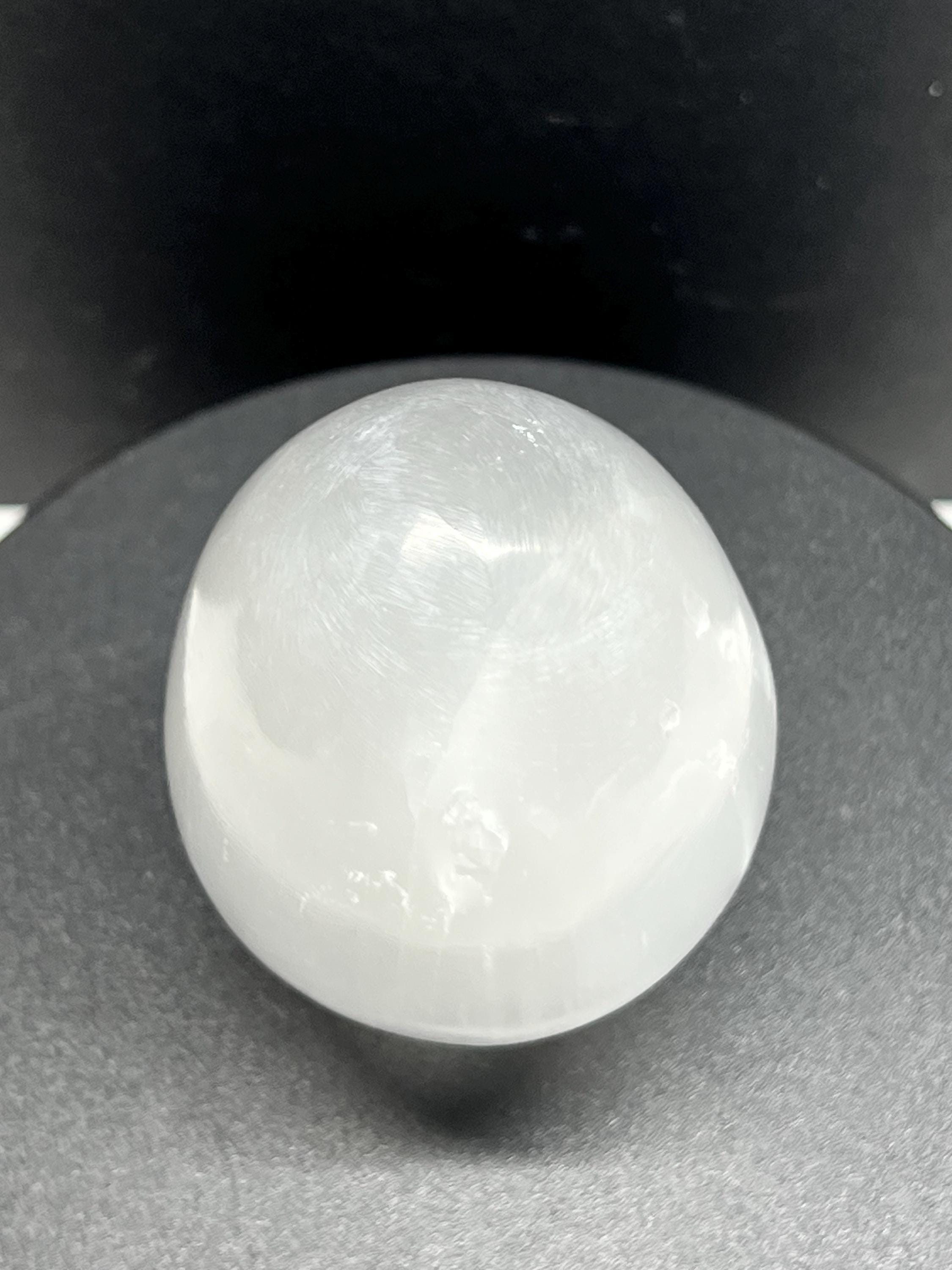 Selenite Crystal Egg: Polished Gypsum Mineral