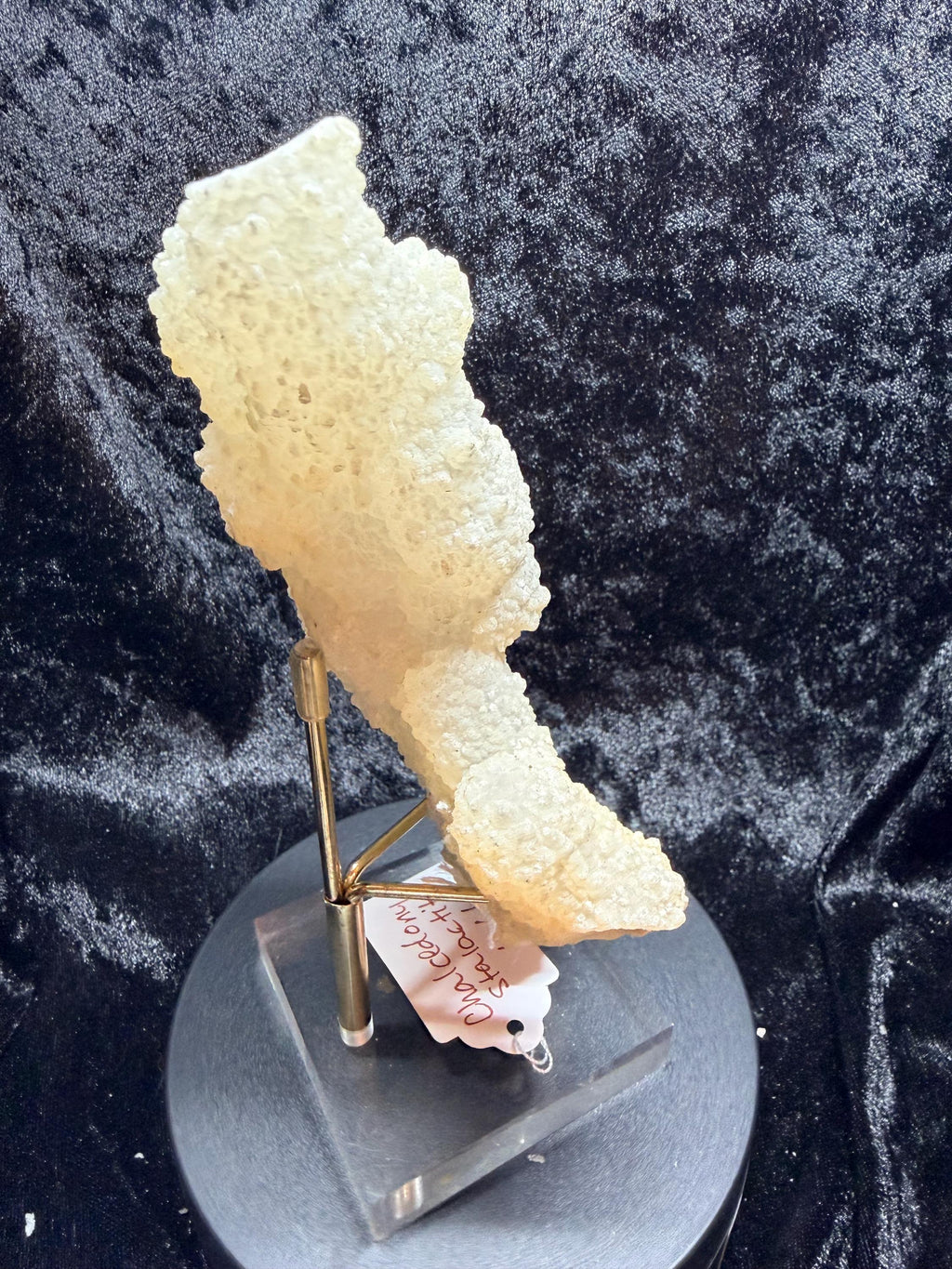 Chalcedony Coral Stalactite: Druzy UV Reactive Crystal