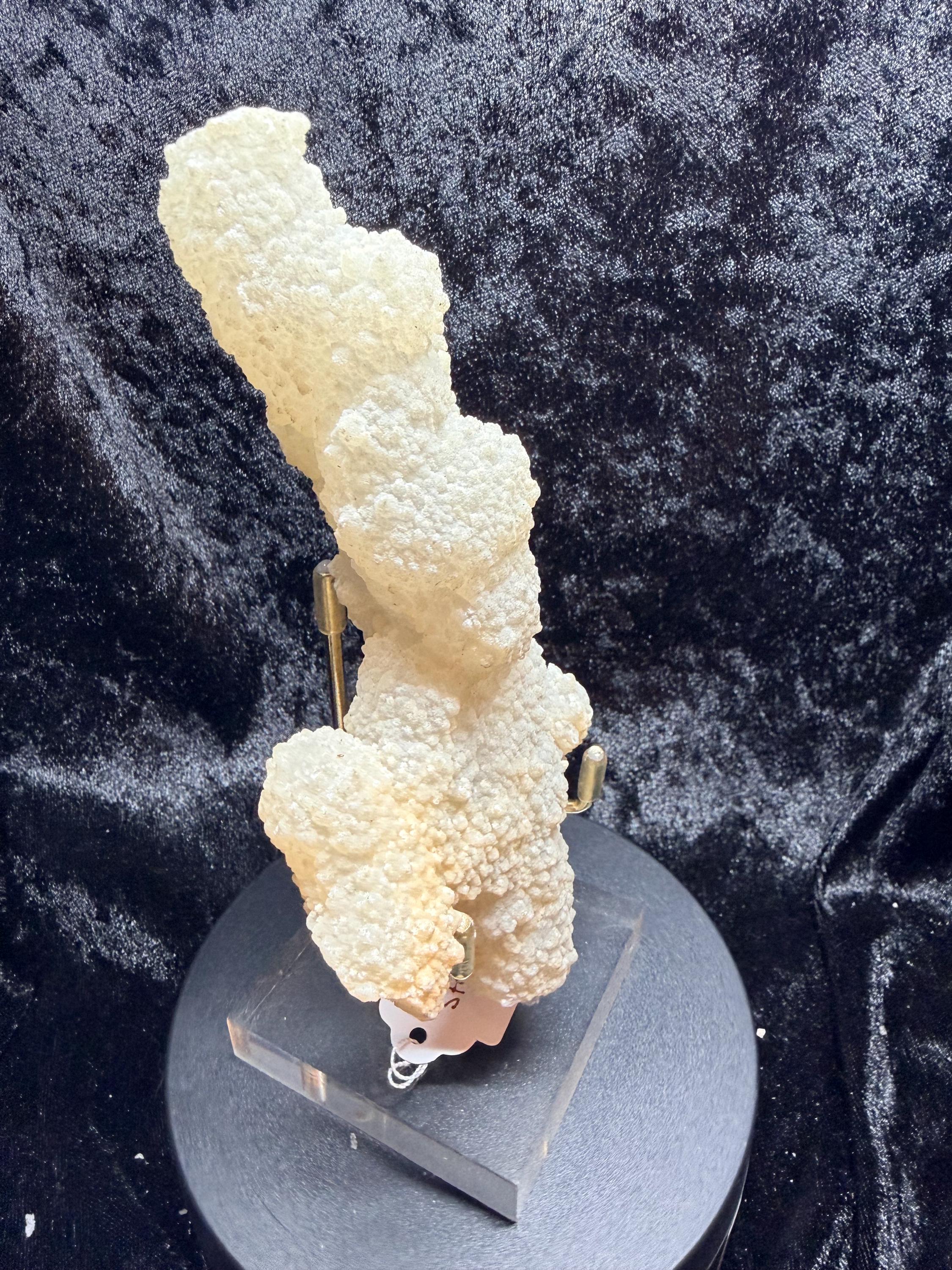 Chalcedony Coral Stalactite: Druzy UV Reactive Crystal