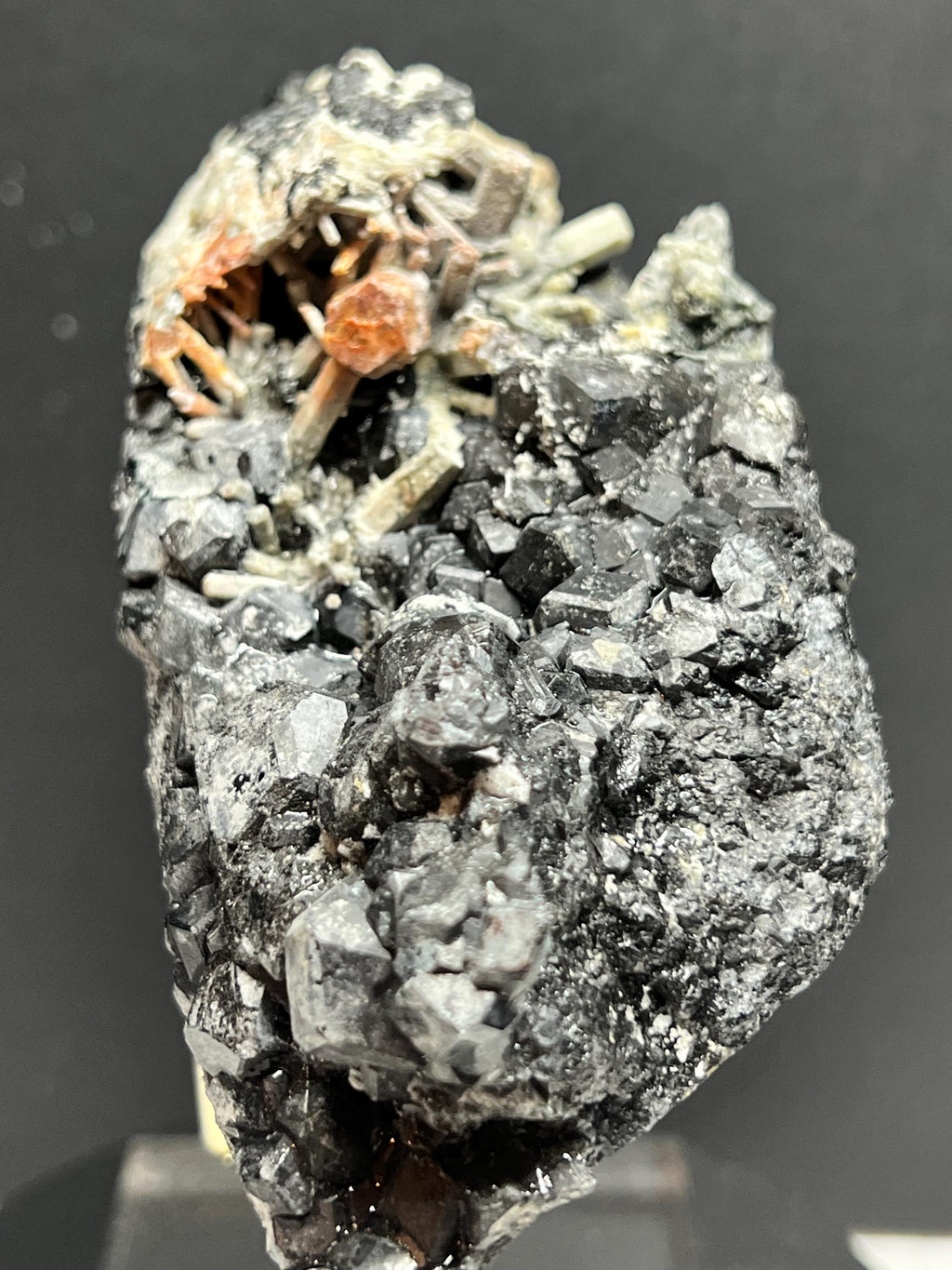 Melanite Garnet Cluster With Albite & Aegirine On Matrix