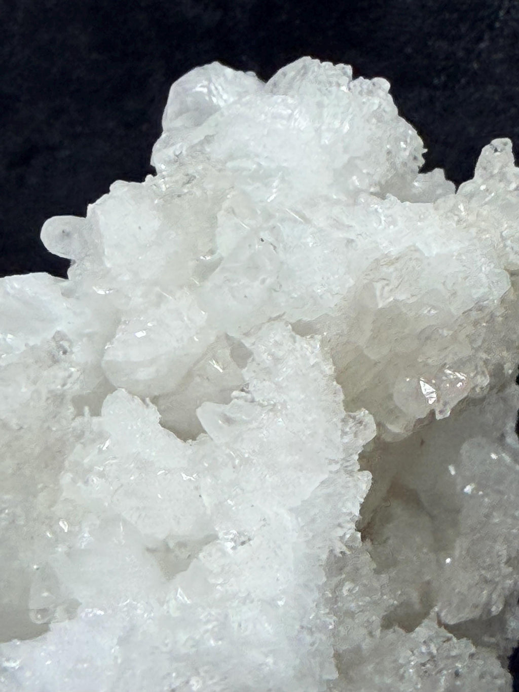 XL White Druse Aragonite Specimen, Sparkling Crystal Clusters