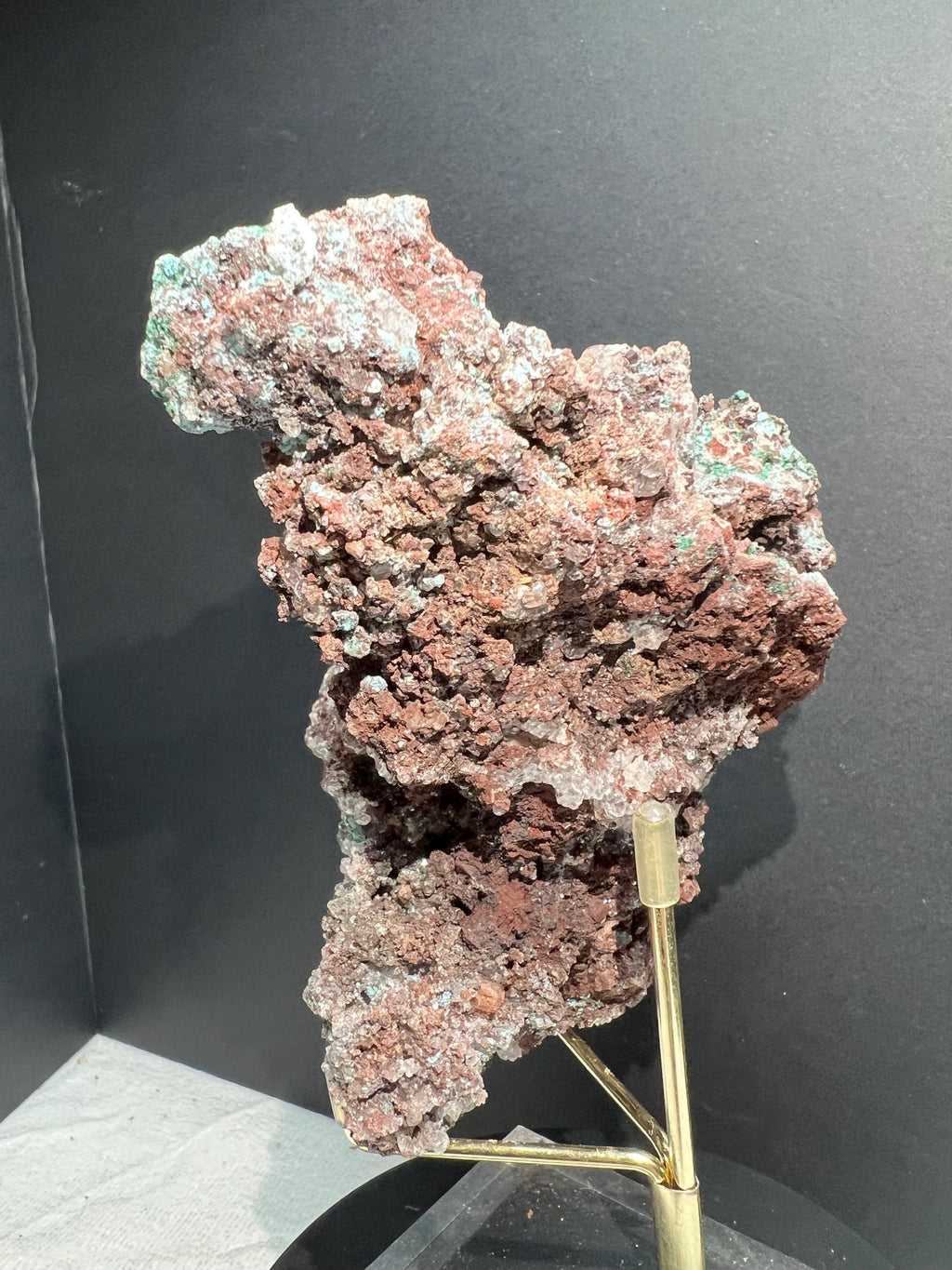 Aurichalcite with calcite and chrysacolla from Mexico.
