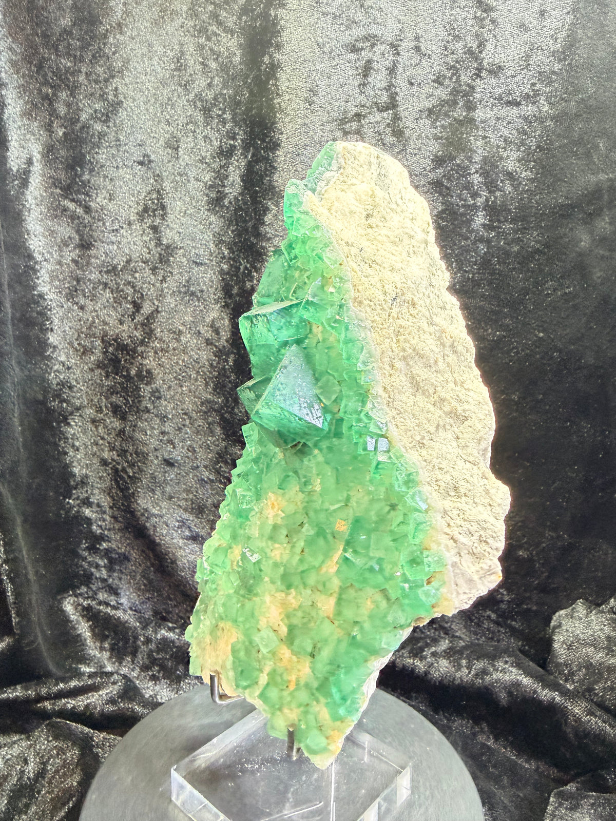 Green Fluorite Cluster on Matrix — Madagascar, 7.5″