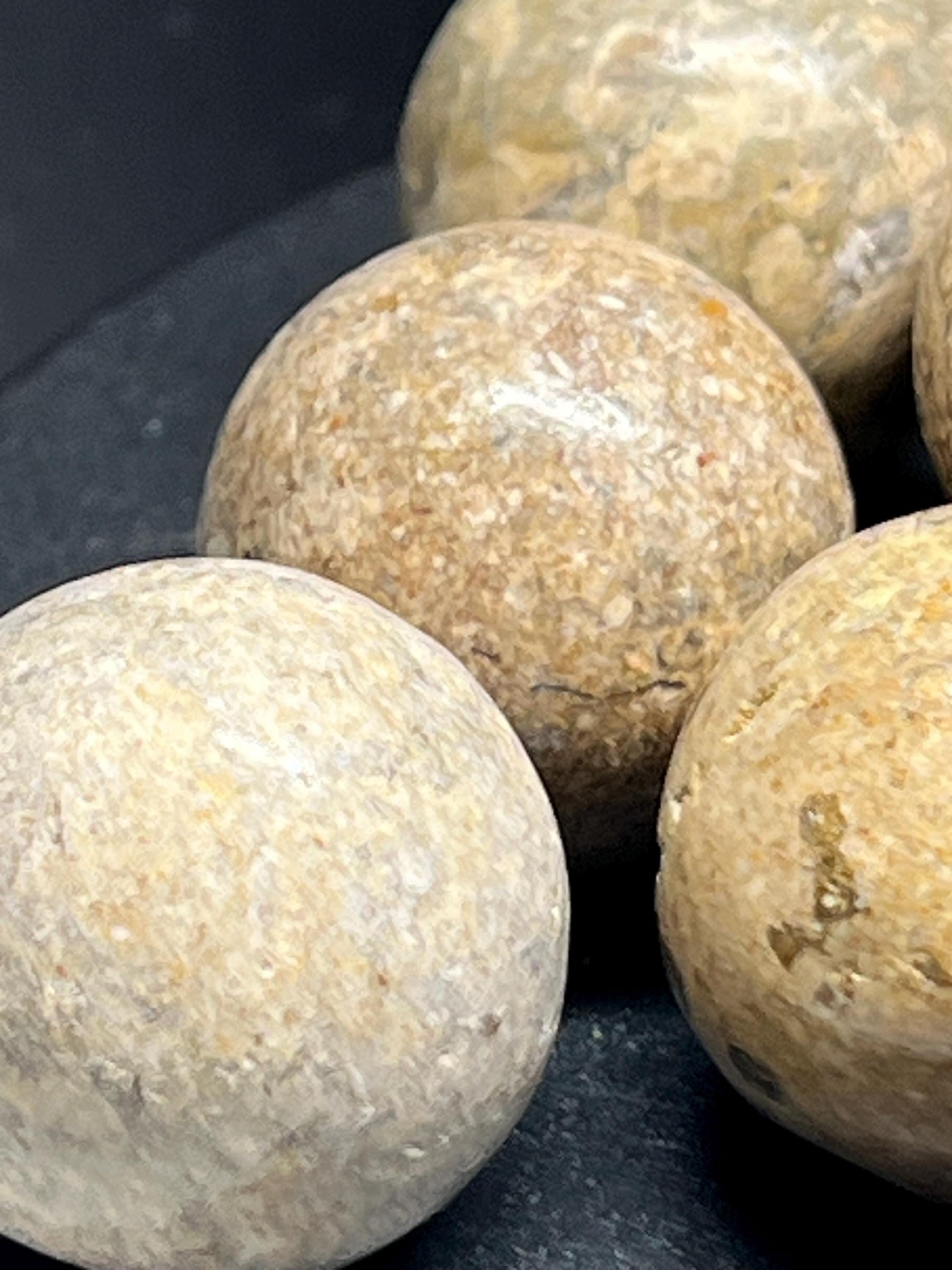 9 Fossil stone mini spheres