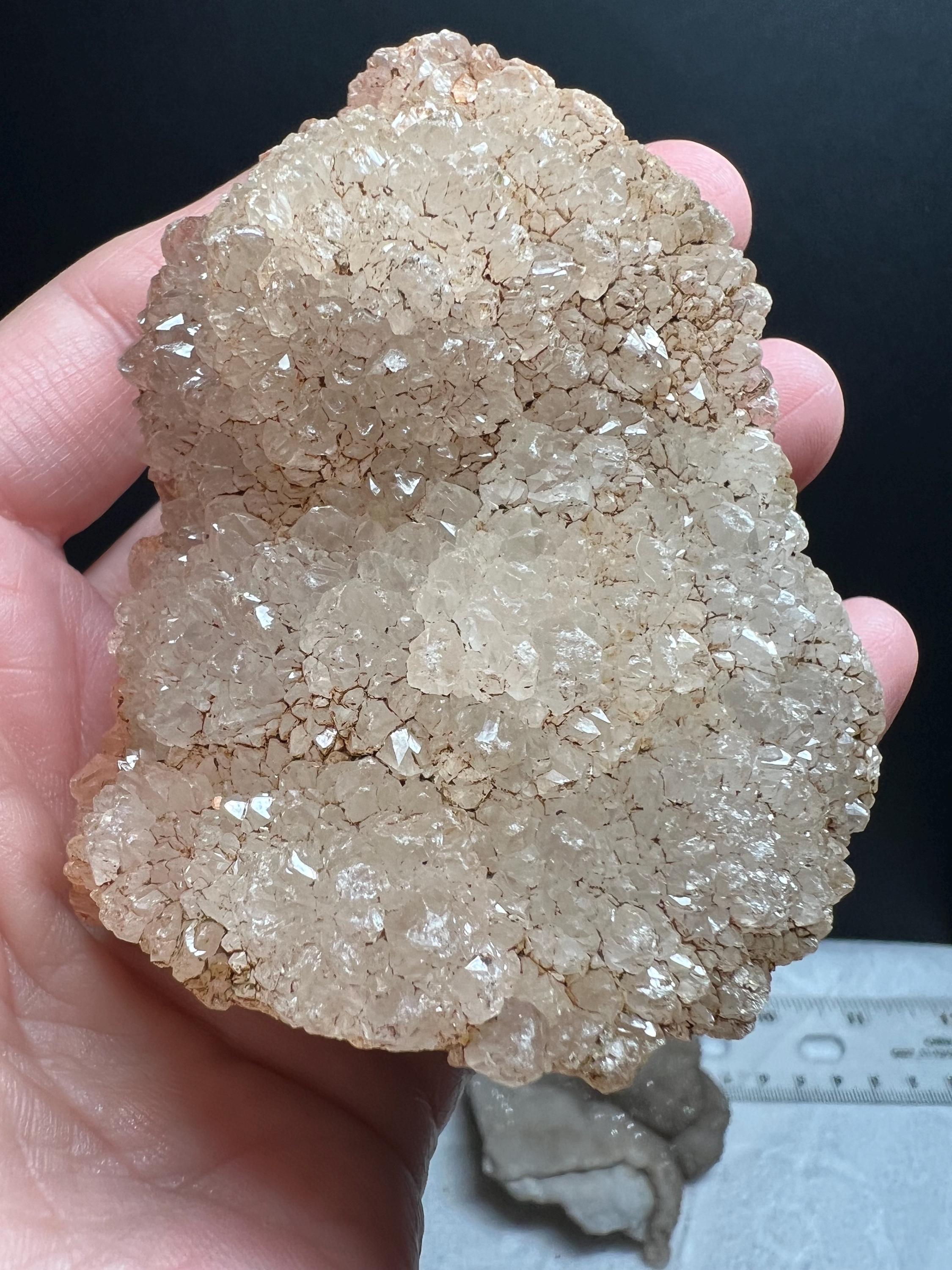 Missouri druse on lace agate, lot of 4 pieces.