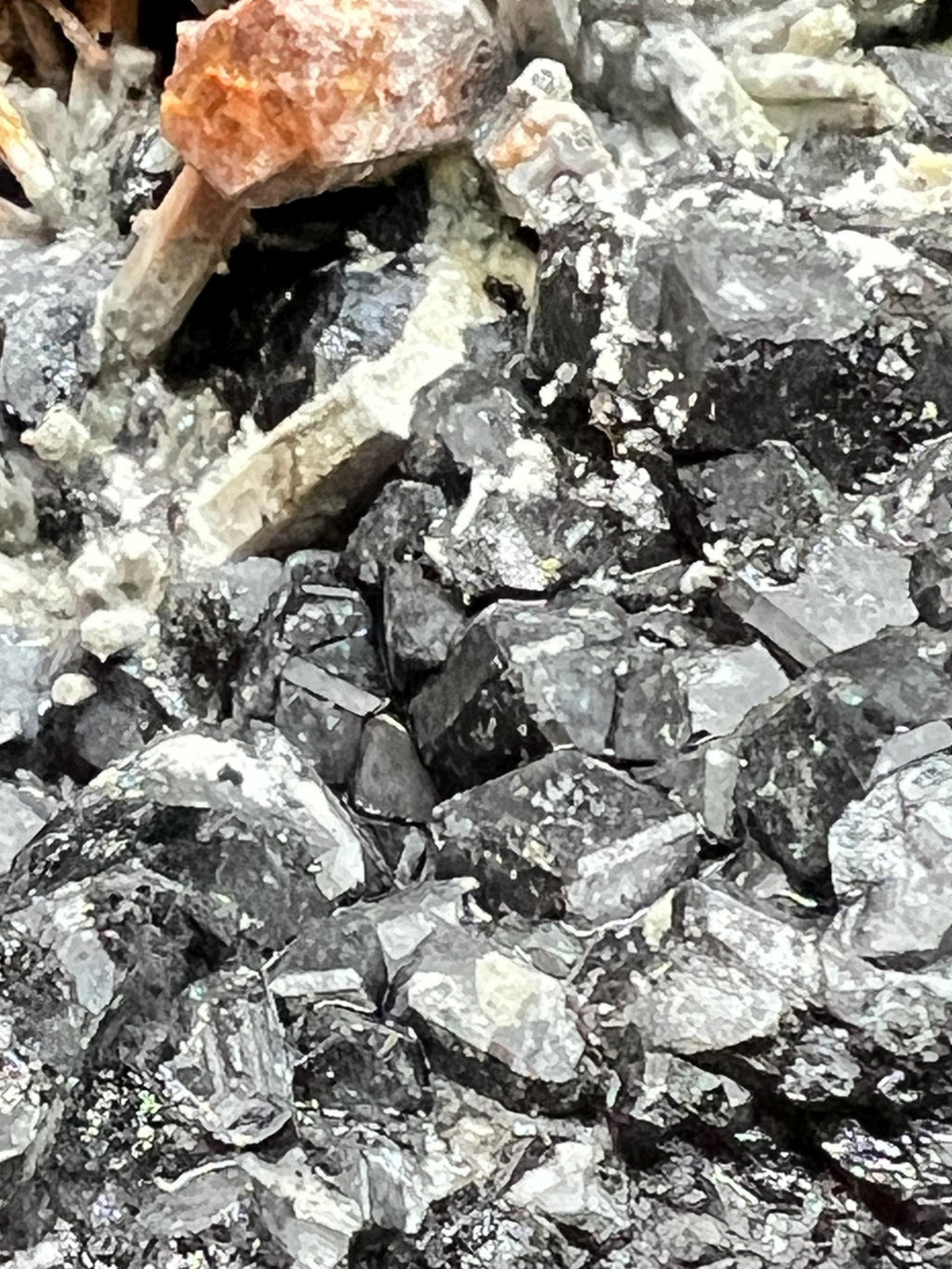 Melanite Garnet Cluster With Albite & Aegirine On Matrix