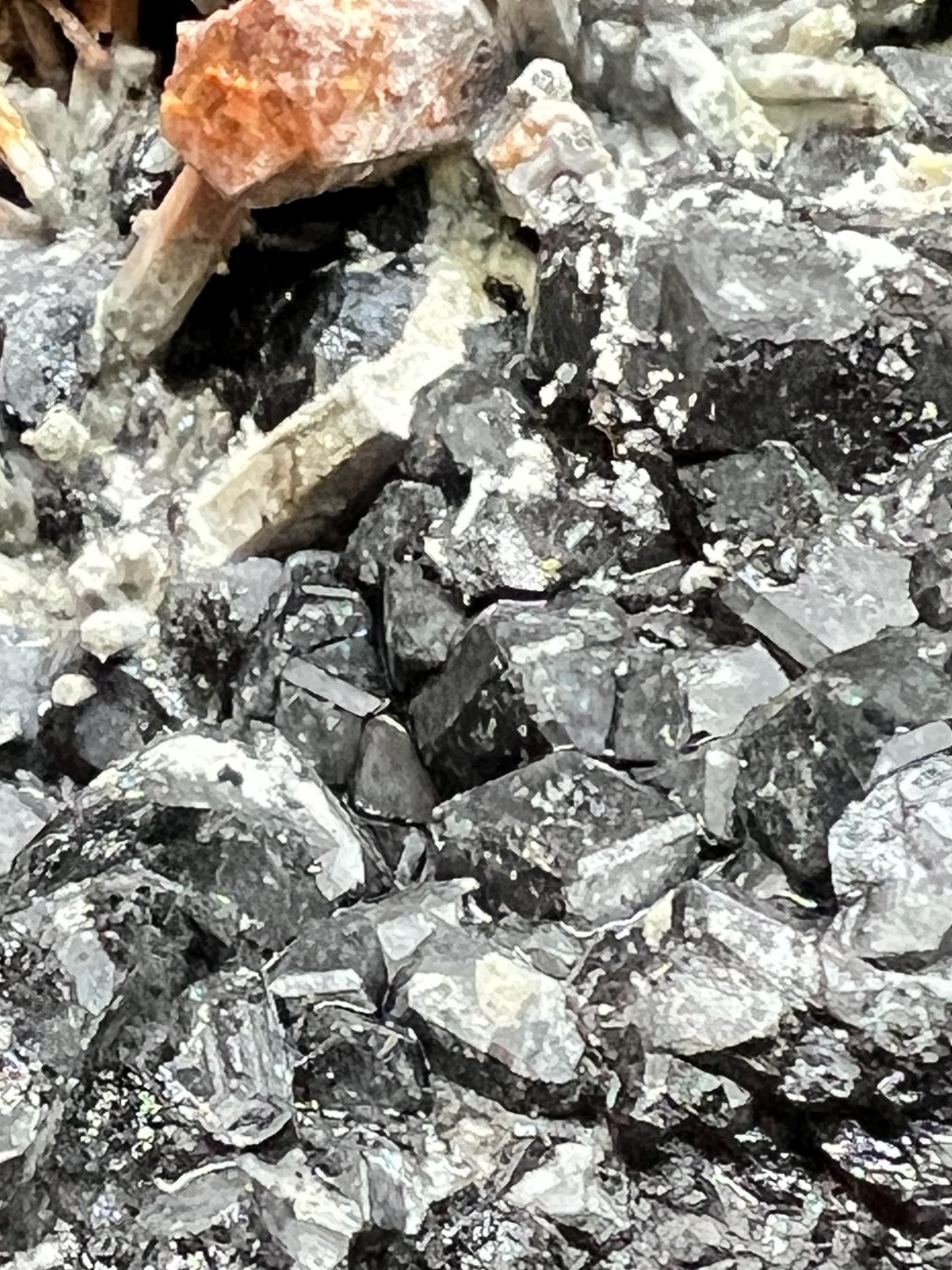 Melanite Garnet Cluster With Albite & Aegirine On Matrix