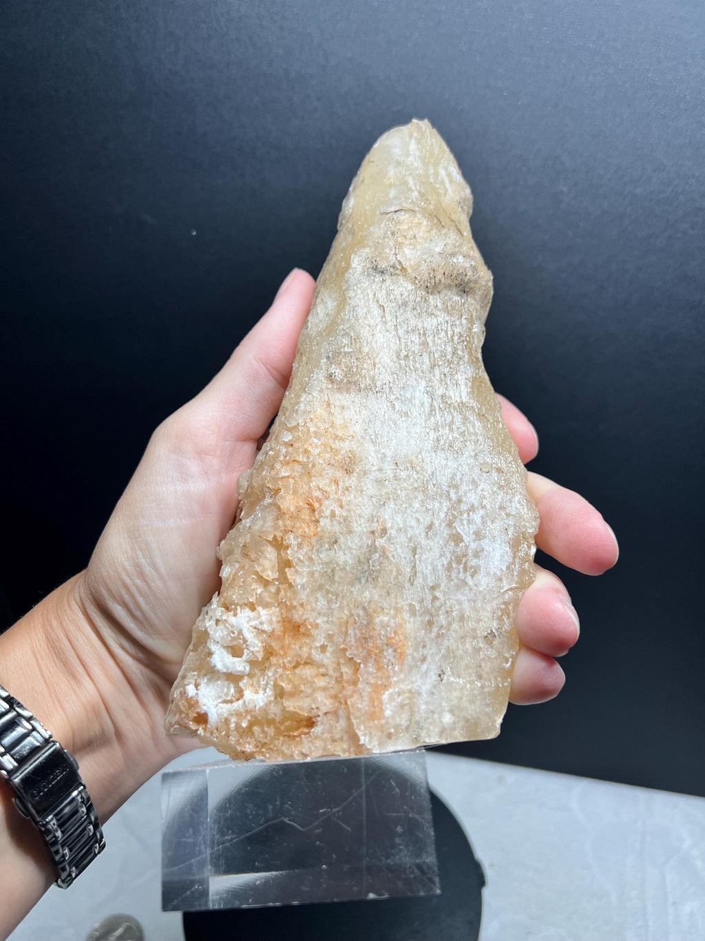 Calcite Stalactite Crystal, Phosphorescent Mineral Specimen
