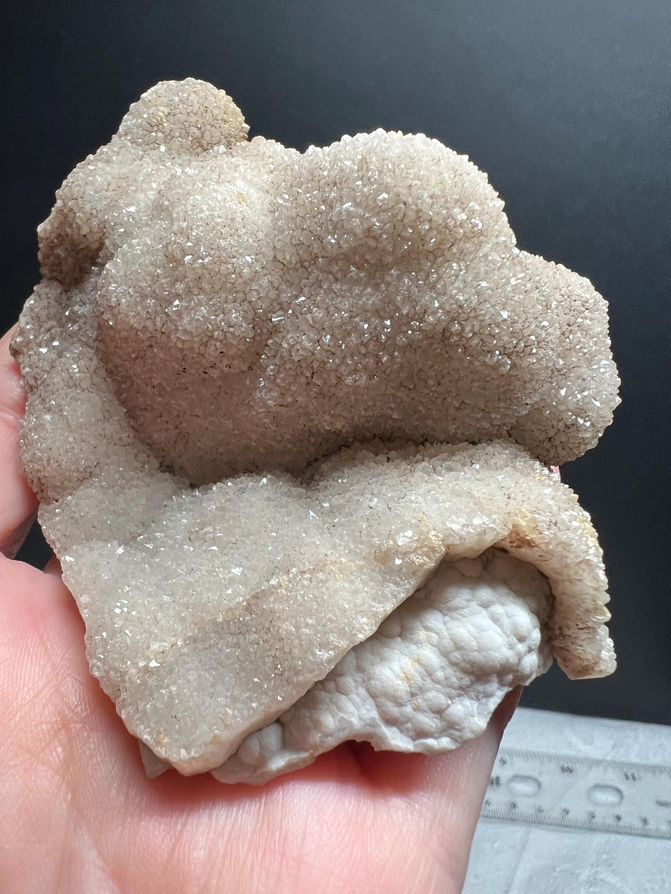 Missouri druse on lace agate, lot of 4 pieces.