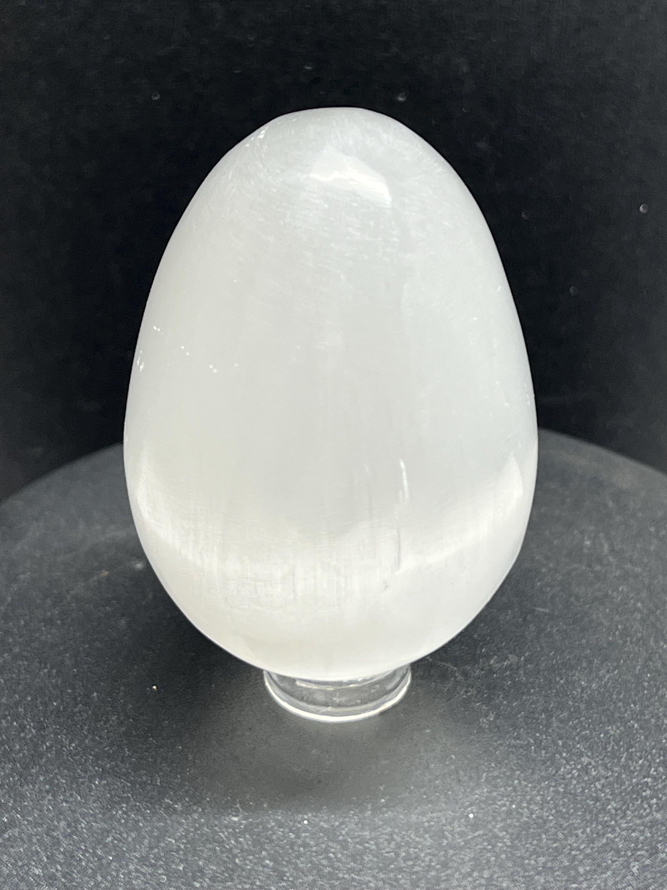 Selenite Crystal Egg: Polished Gypsum Mineral