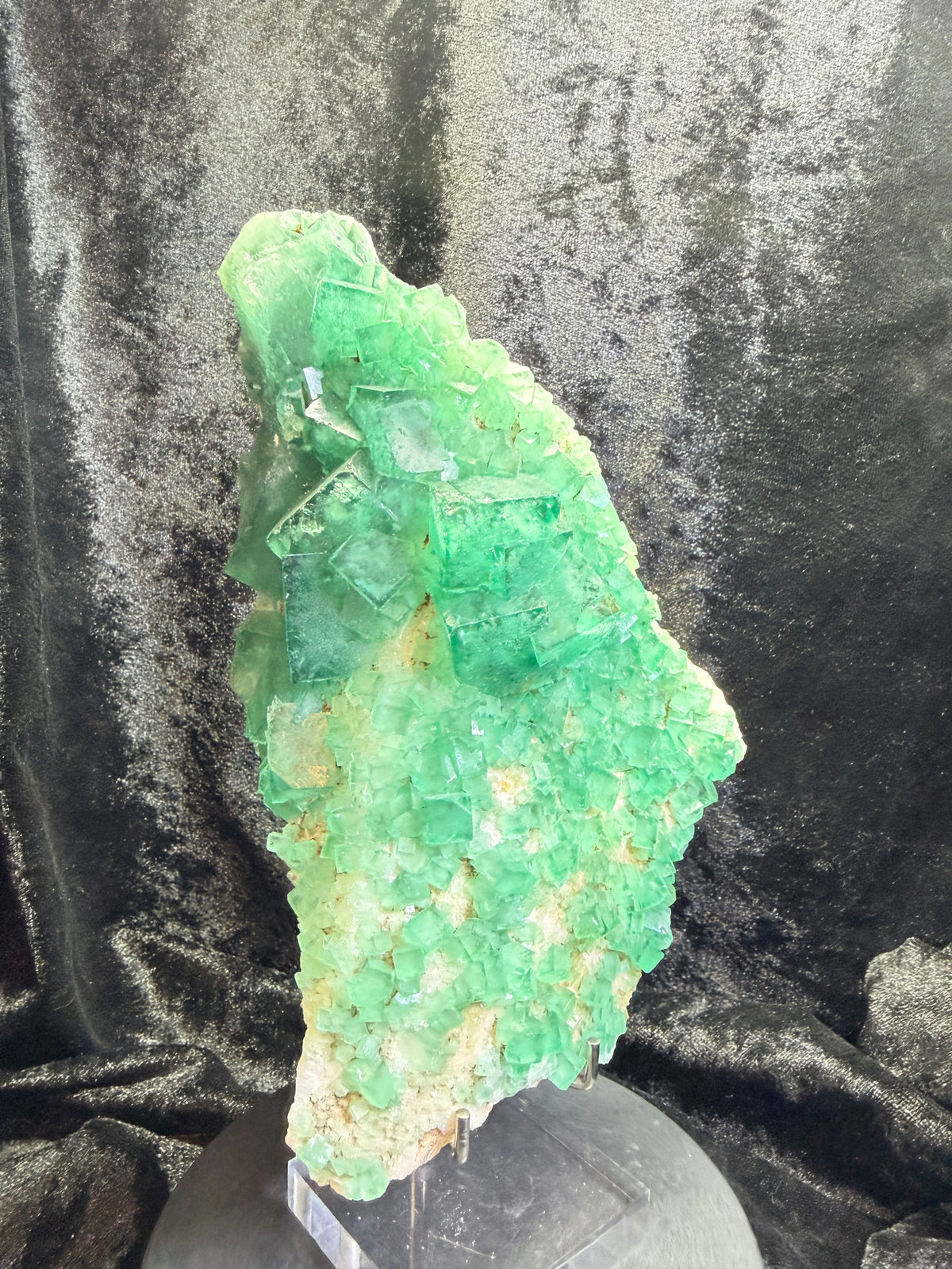 Green Fluorite Cluster on Matrix — Madagascar, 7.5″