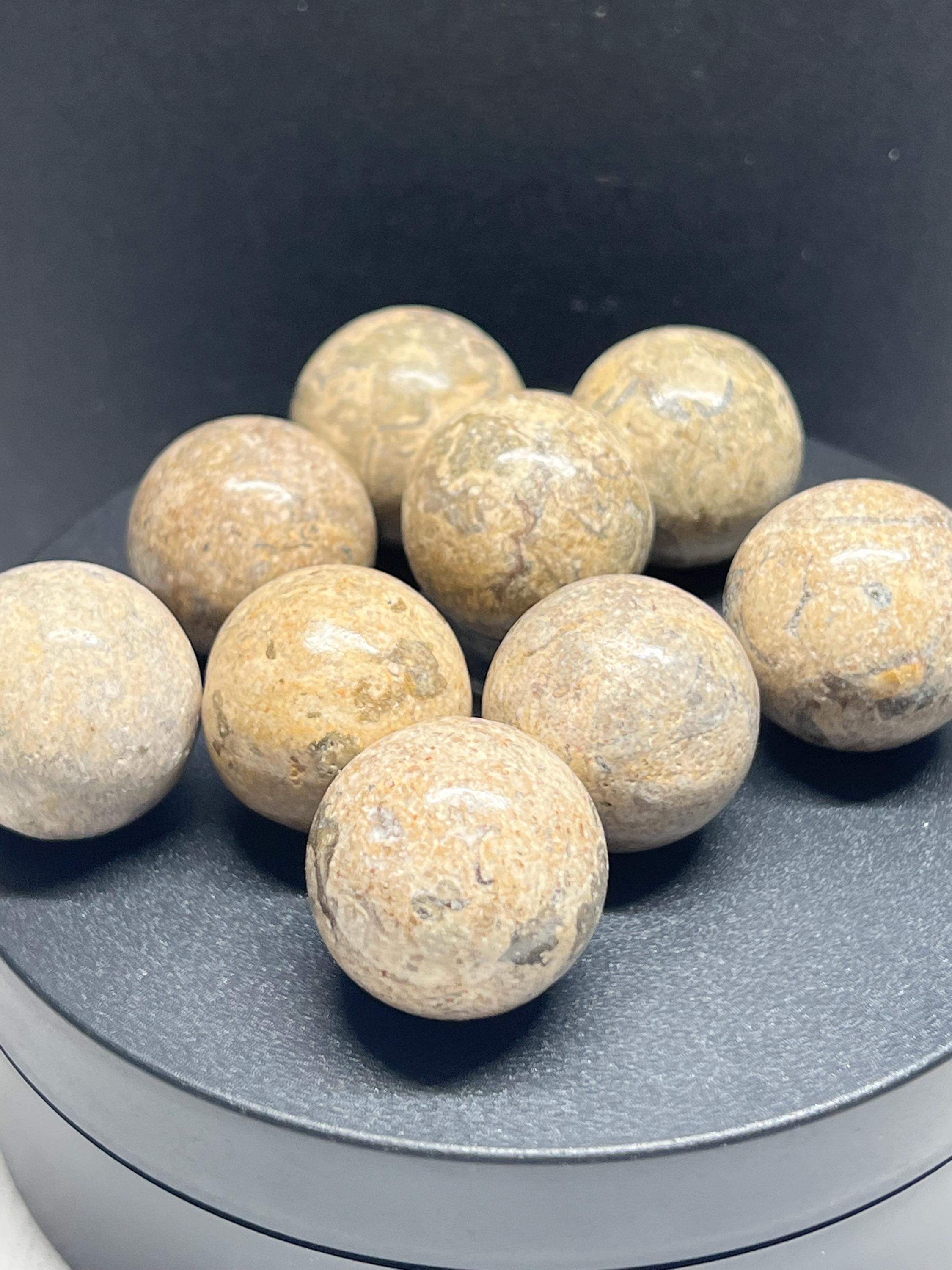 9 Fossil stone mini spheres