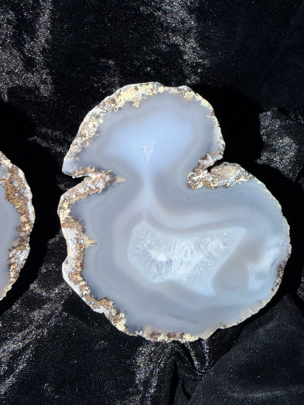 Mexican Coconut Geode Pair — Las Choyas Agate & Quartz, 4″
