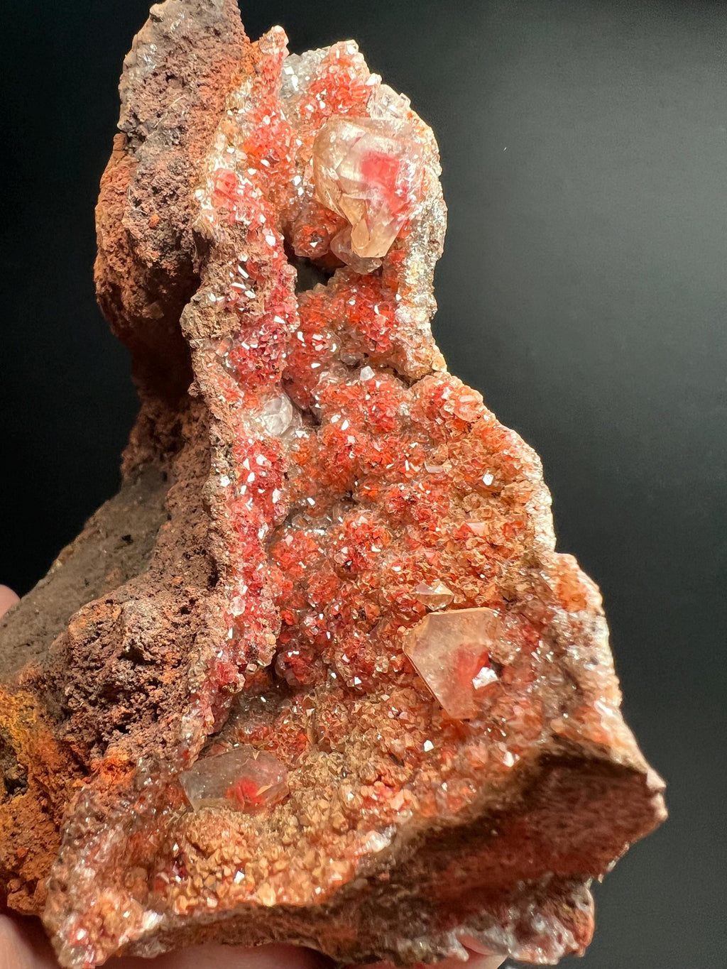 Red diamond calcite from Mexico