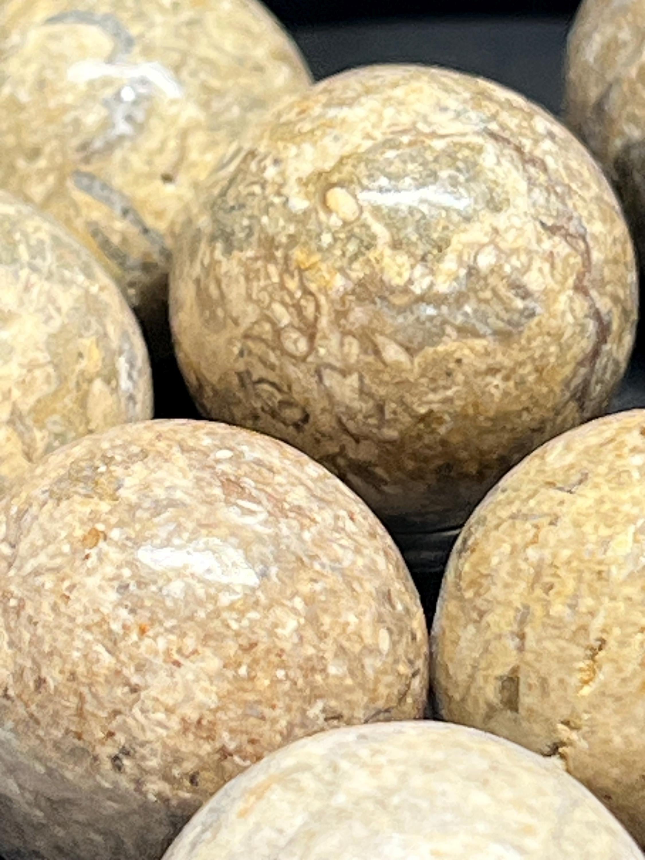 9 Fossil stone mini spheres