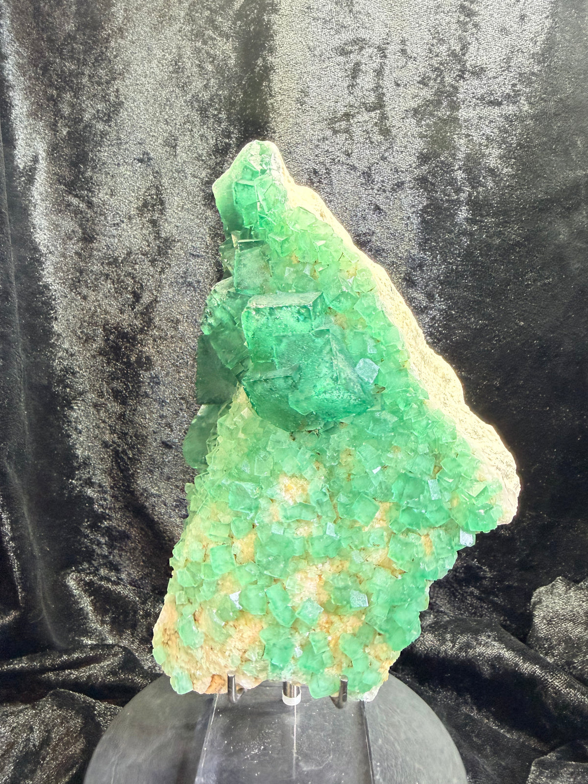 Green Fluorite Cluster on Matrix — Madagascar, 7.5″