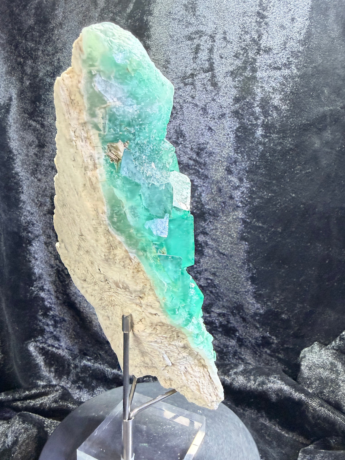 Green Fluorite Cluster on Matrix — Madagascar, 7.5″