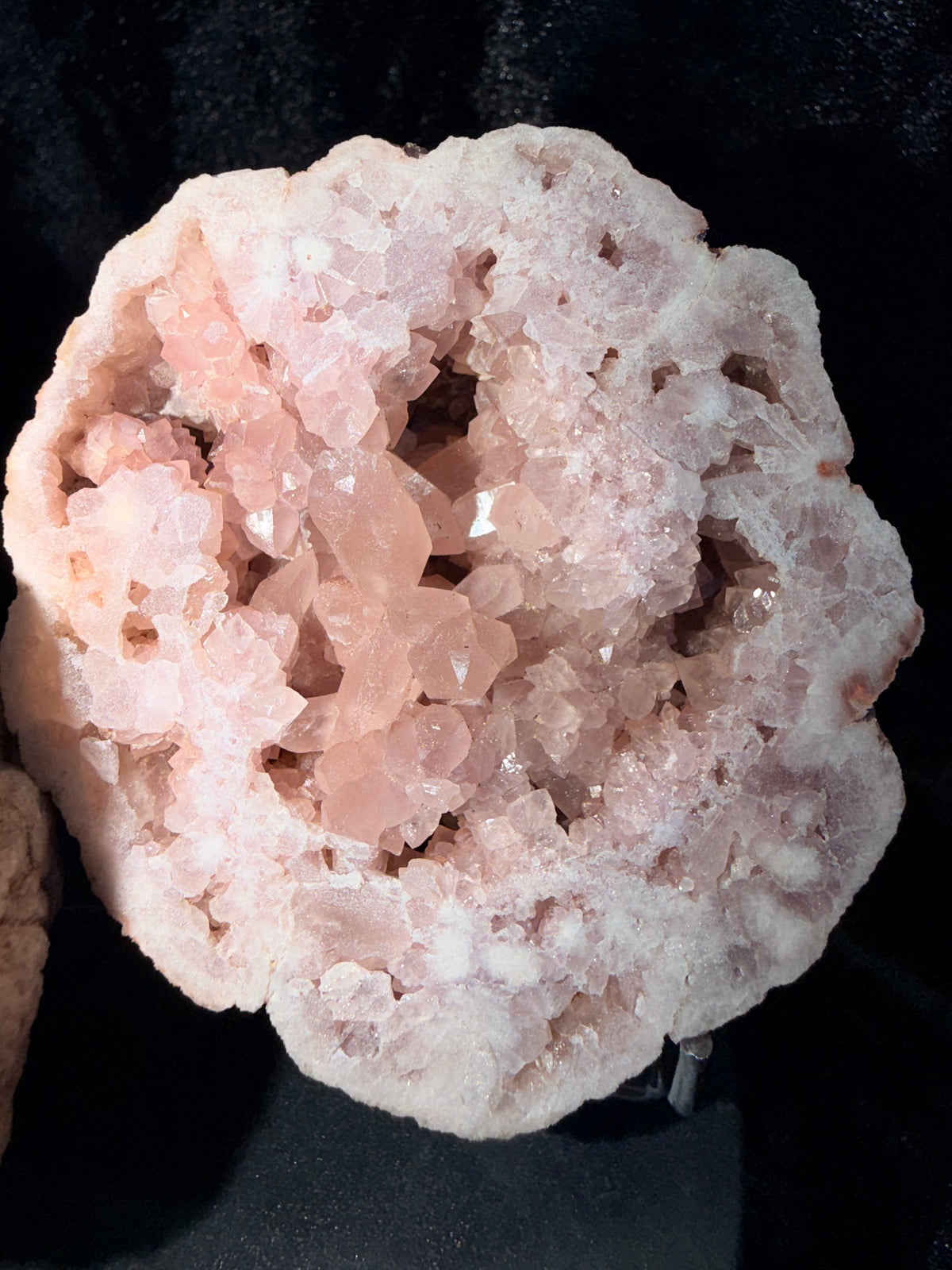 Raw Argentine Pink Amethyst Geode Matching Pair - 3.5" Natural Quartz Druzy Display Set with Stands