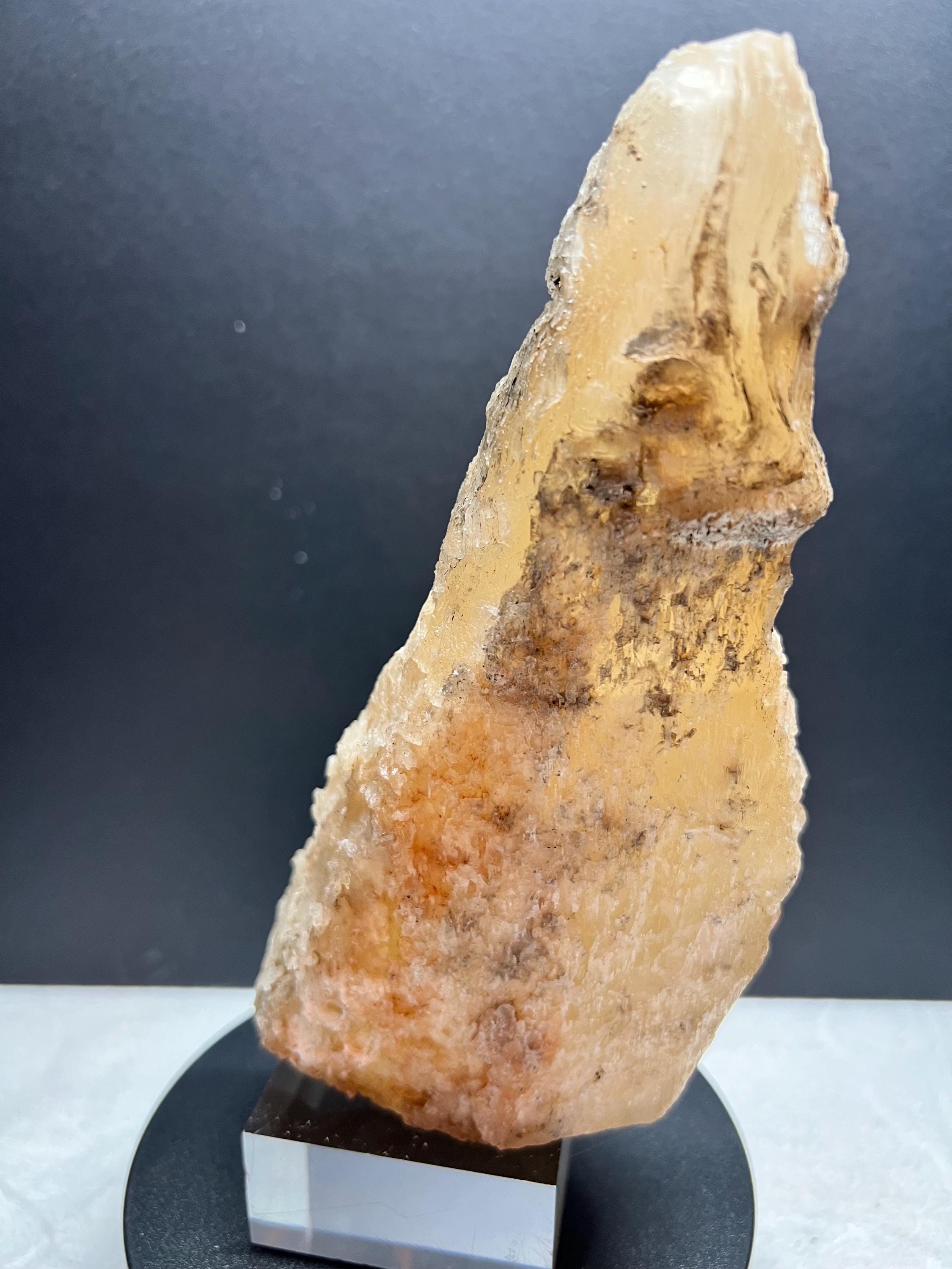 Calcite Stalactite Crystal, Phosphorescent Mineral Specimen