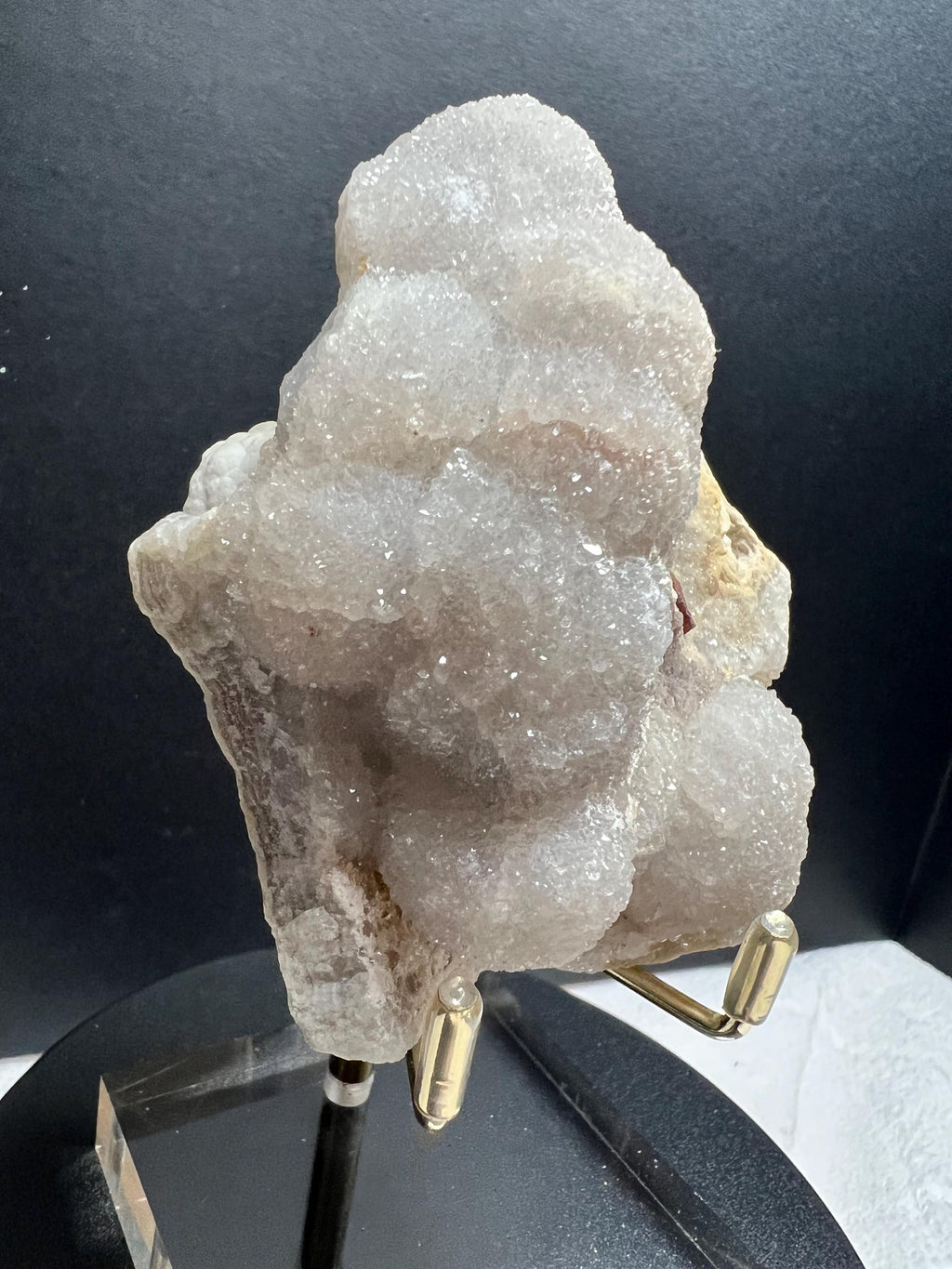 Missouri quartz crystal Druze cluster on lace agate.